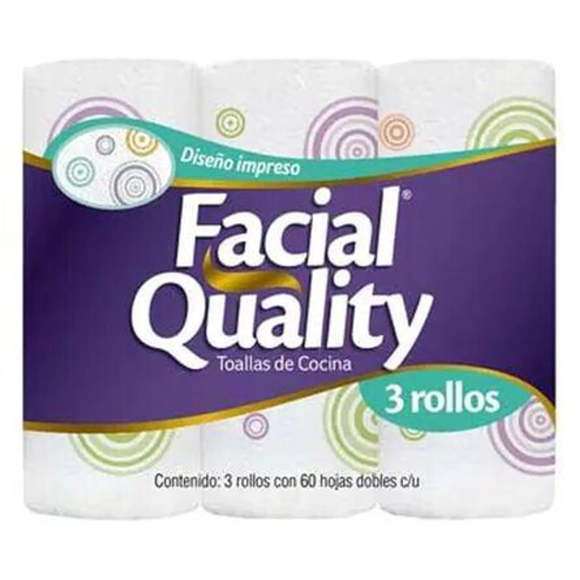 Toalla de Papel para Cocina Facial Quality 3 piezas con 60 hojas