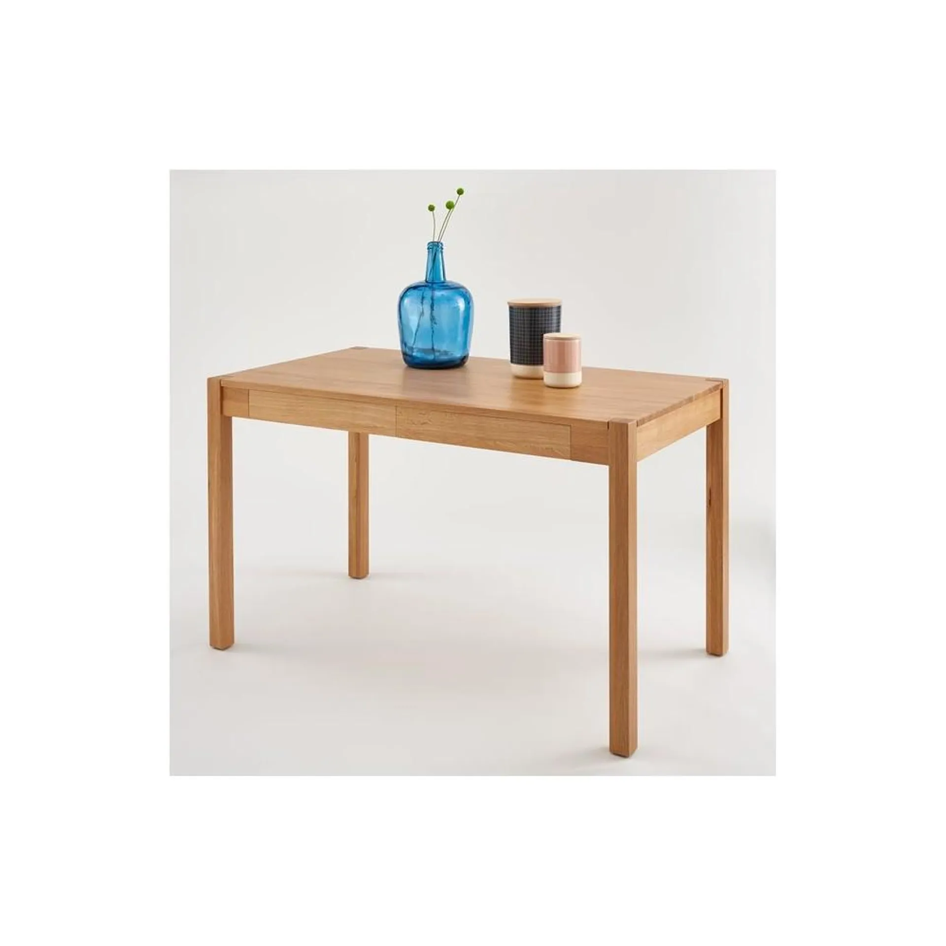 Convive – Mesa de comedor estilo contemporáneo, madera natural y sus 2 cajones