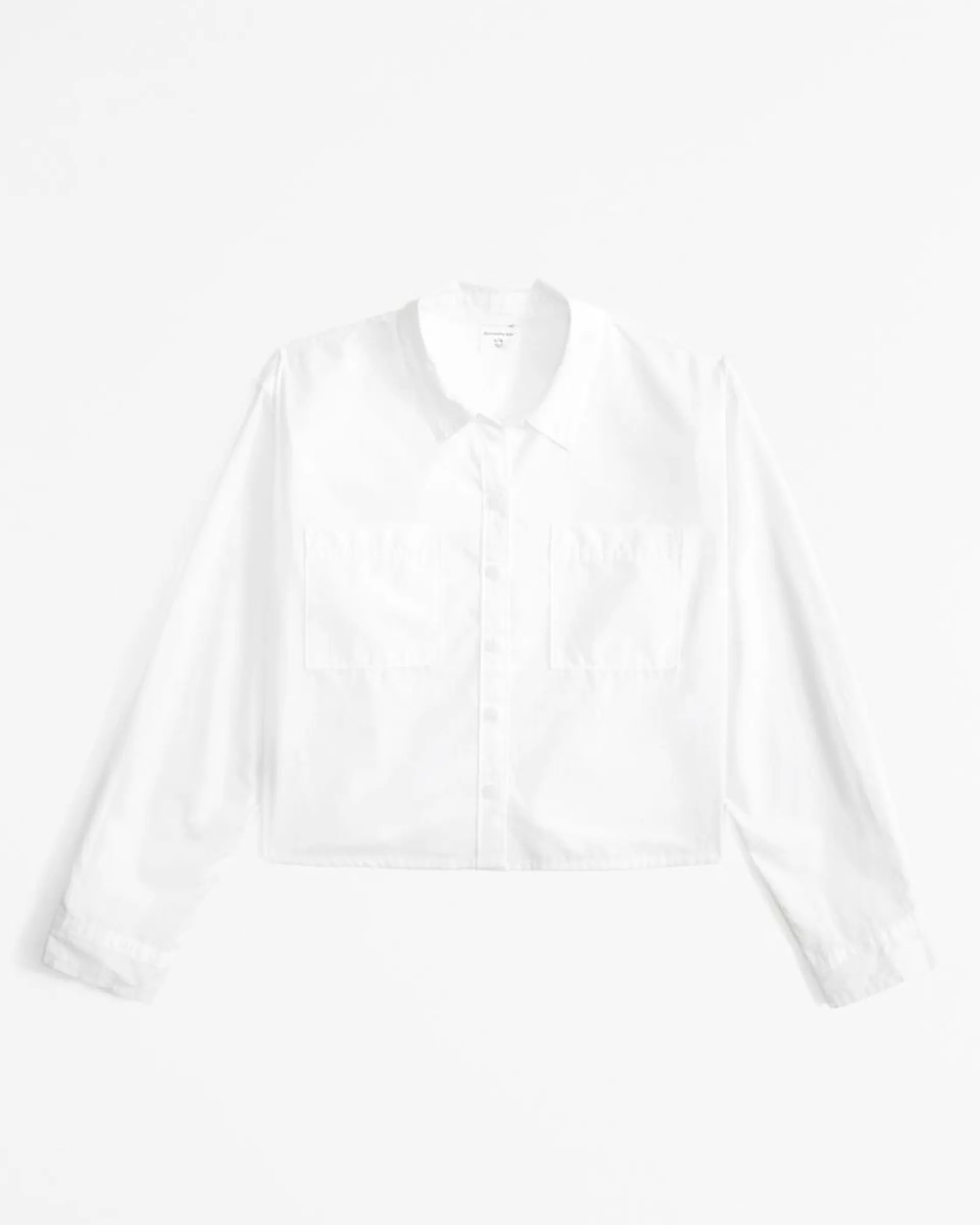 cropped poplin button-up shirt