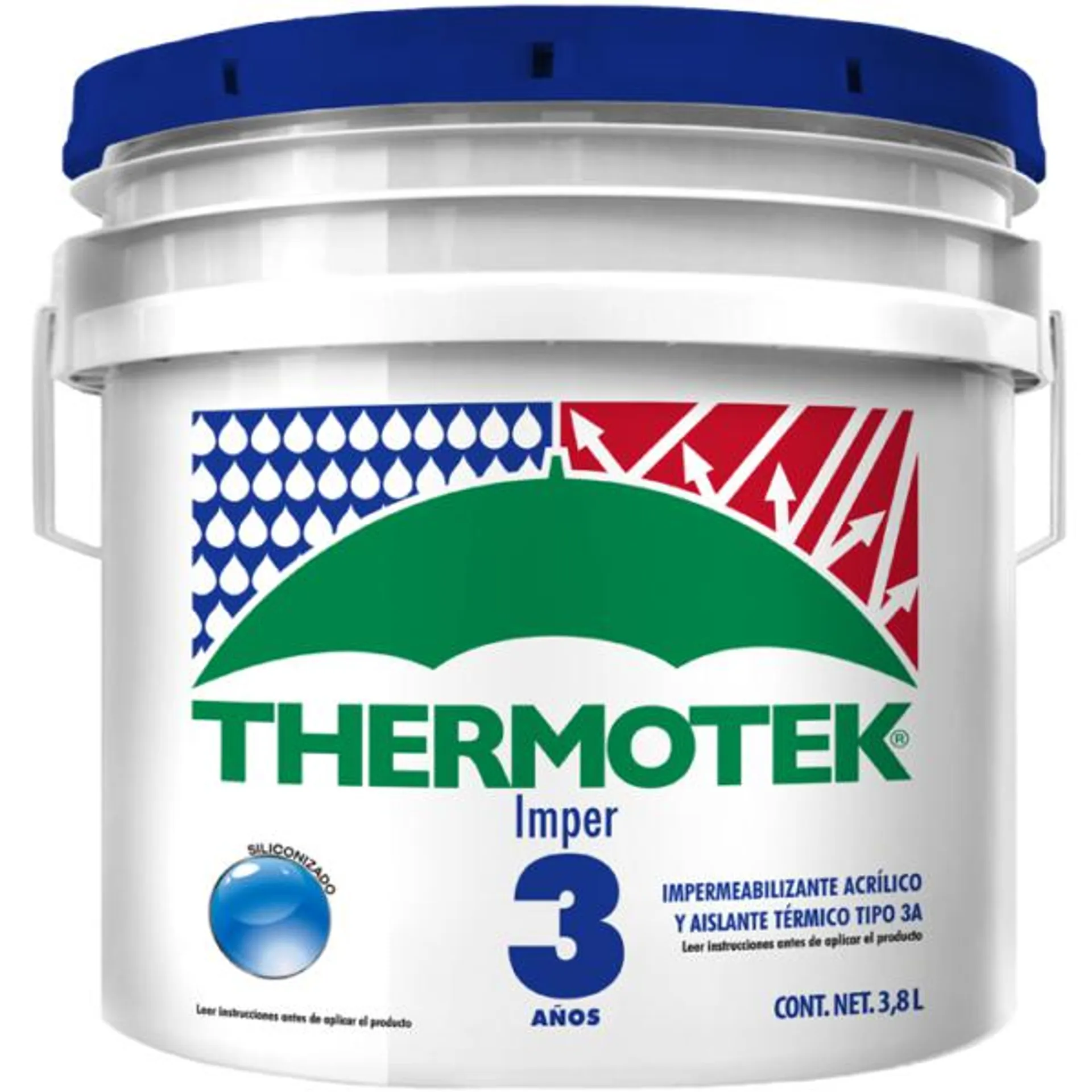 Imper Impermeabilizante Acrílico Blanco 3 Años – Galón 3.8 lts – Thermotek 101009