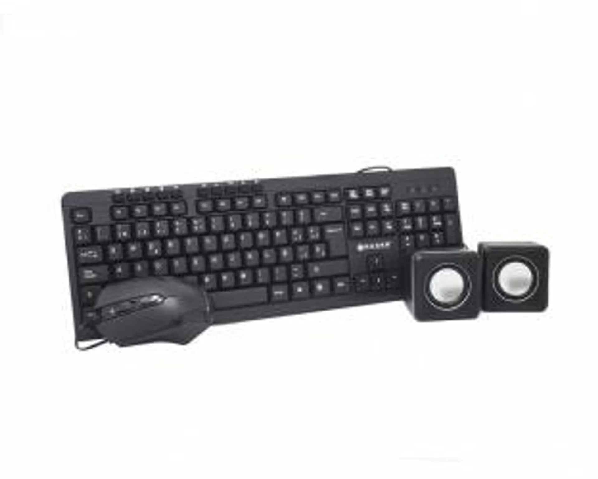Kit 3 en 1 Teclado, Mouse y Bocinas Naceb NA-228, Alámbrico, USB, Negro (Español)