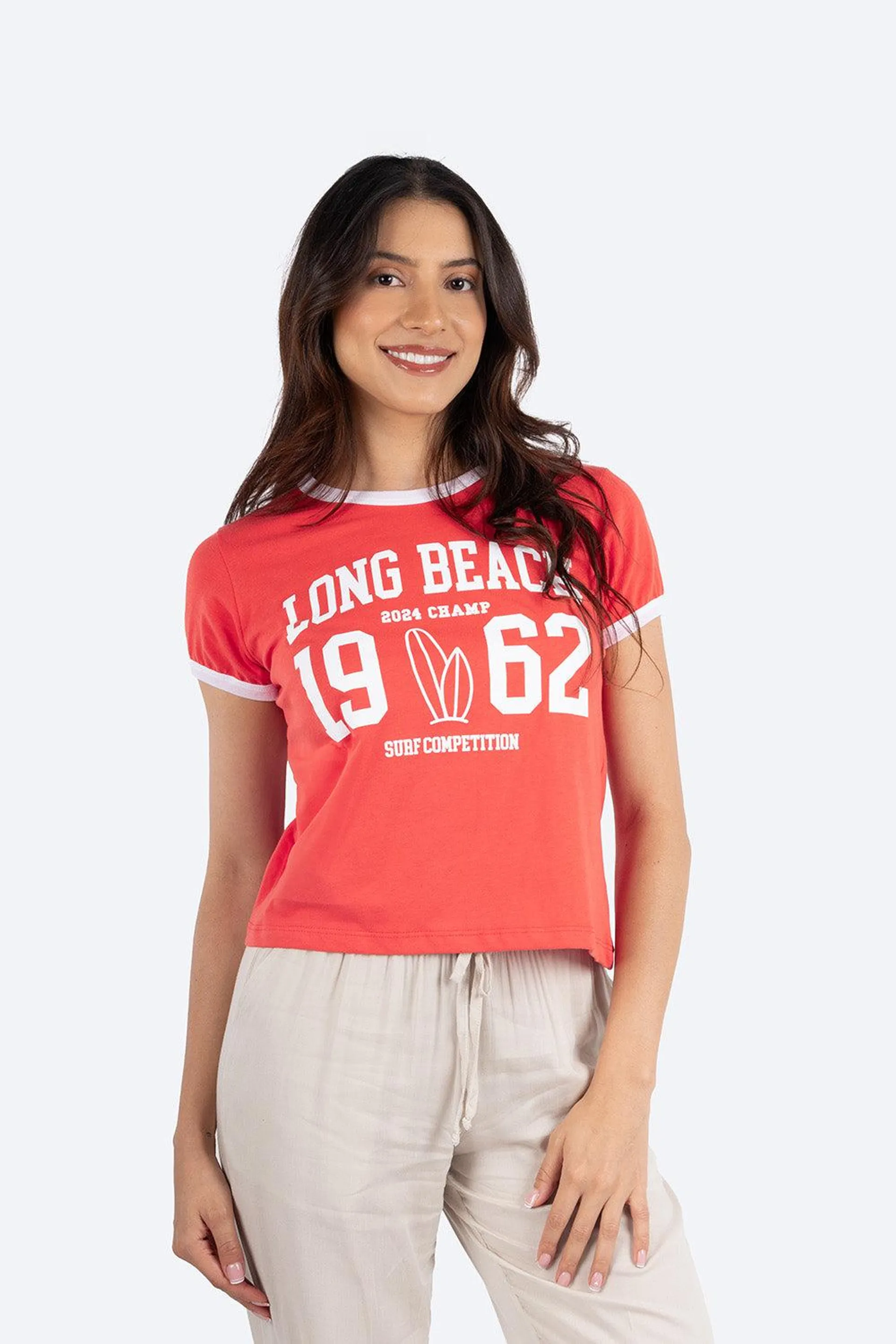 Playera estampada long beach