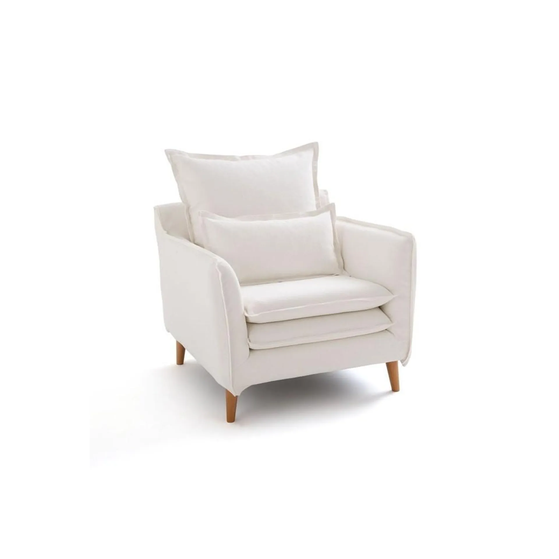 Marquesa - Sillón estilo moderno tela color blanco