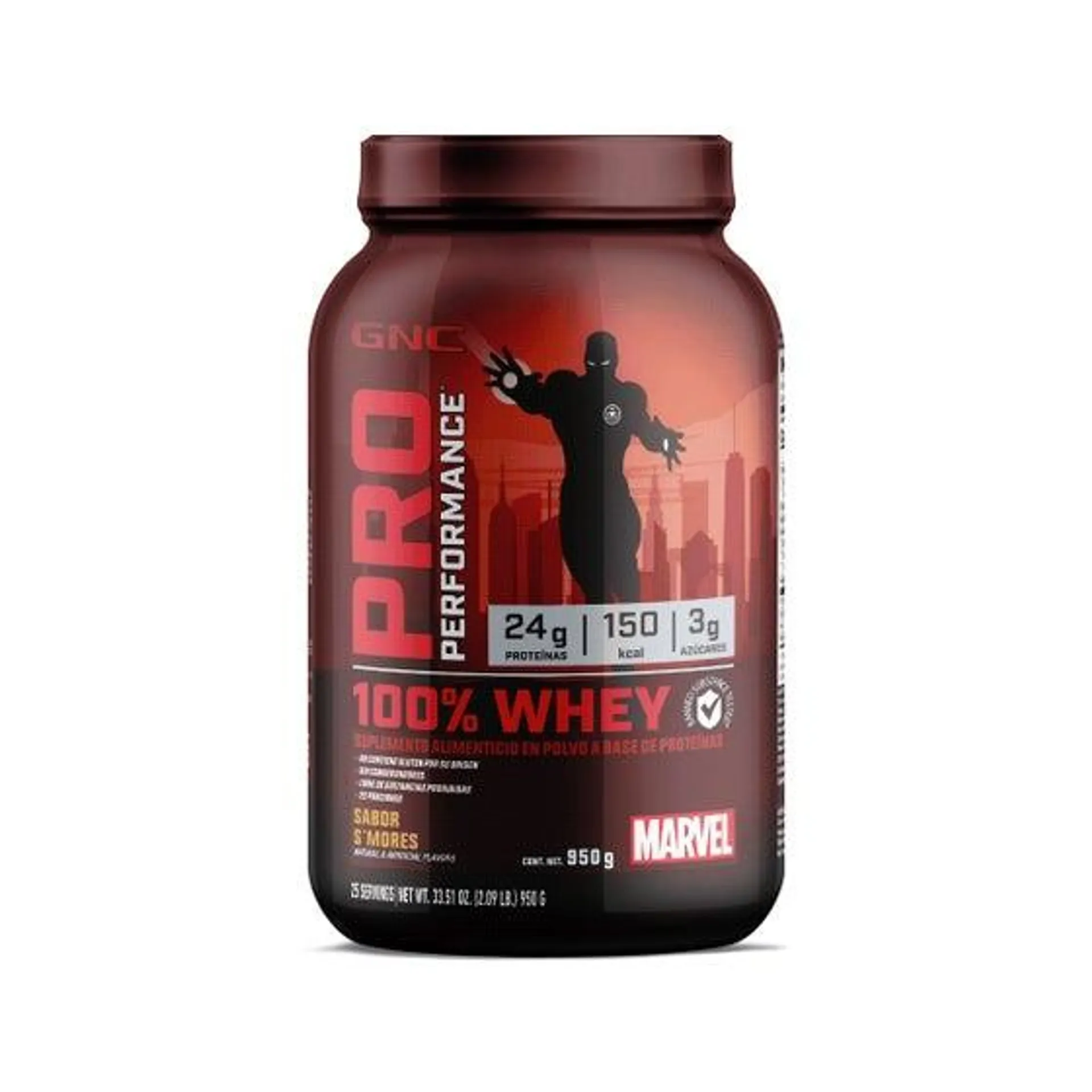 100% Whey Proteína Marvel GNC Pro Performance S'mores 950 gr