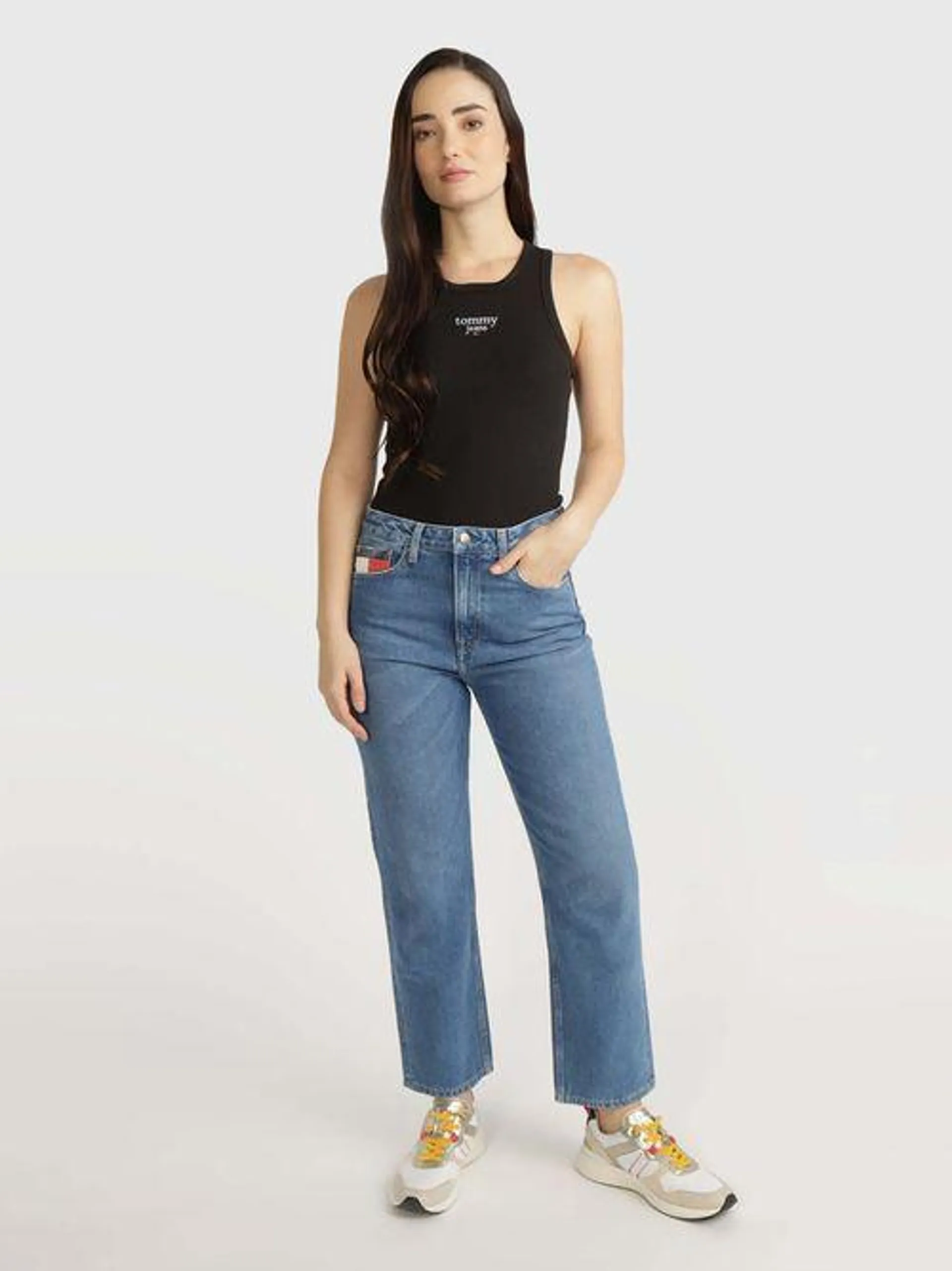 Top tommy Jeans con acabado acanalado de mujer de mujer Tommy Jeans