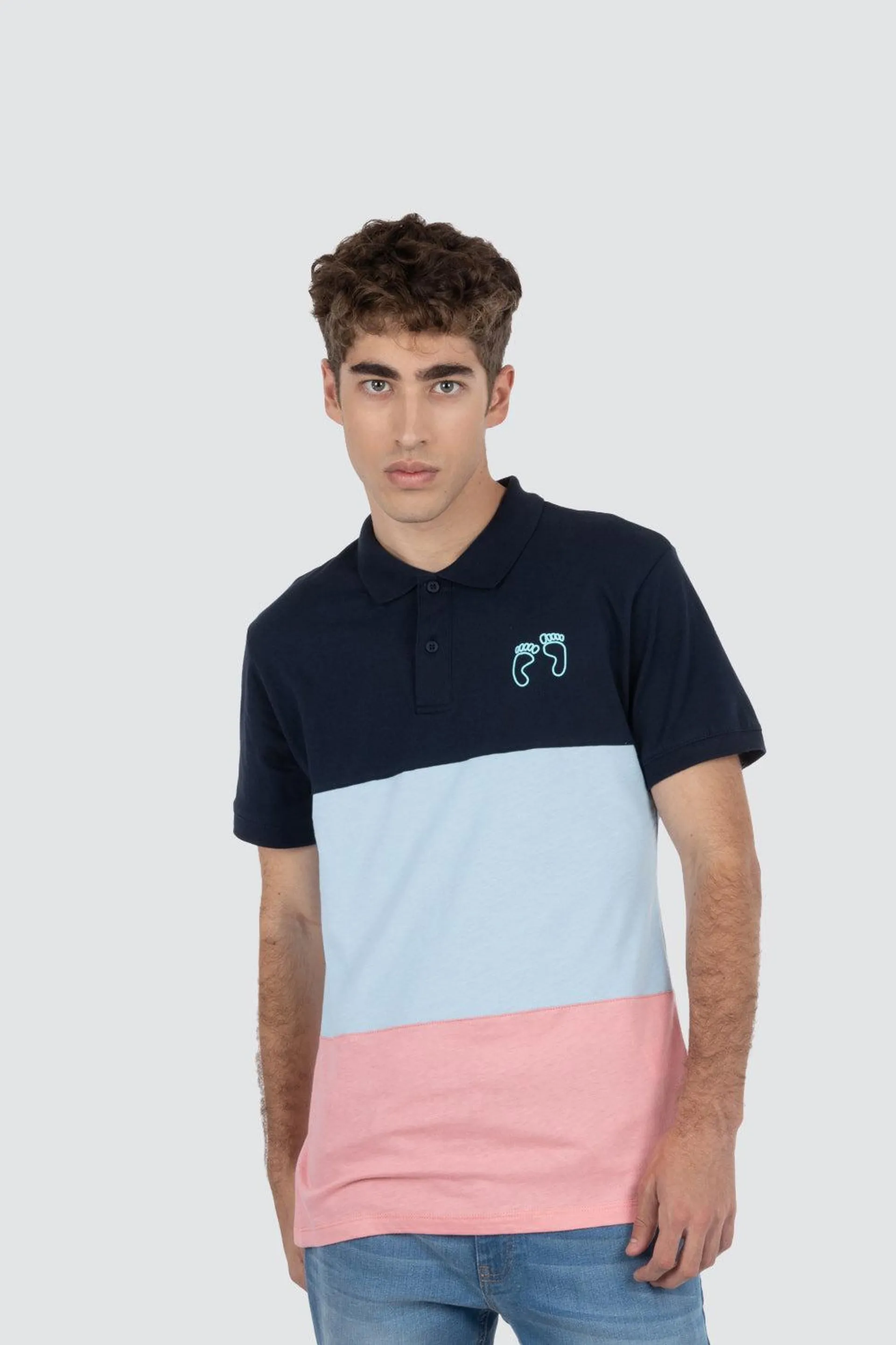 Polo chifón tricolor