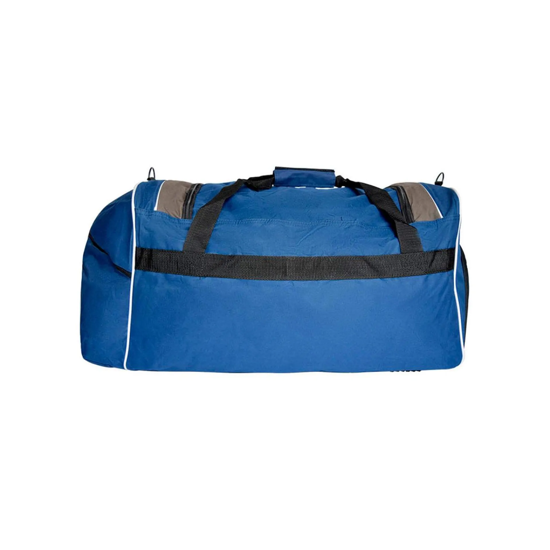 Maleta deportiva/viaje, 100% poliéster, 65 L, azul/gris