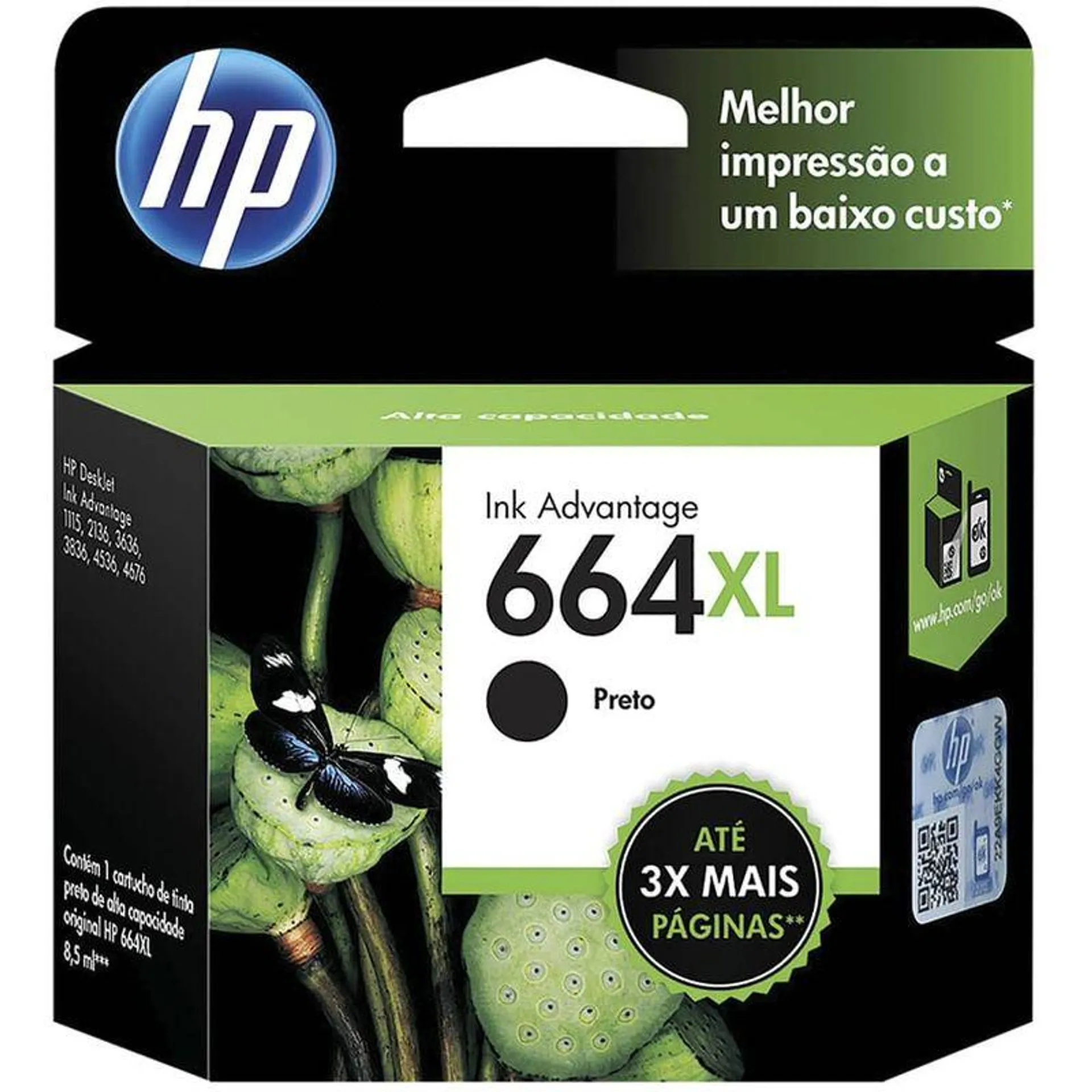 Tinta 664 XL Negro HP Compatible con 3835 / 2135 / 3635