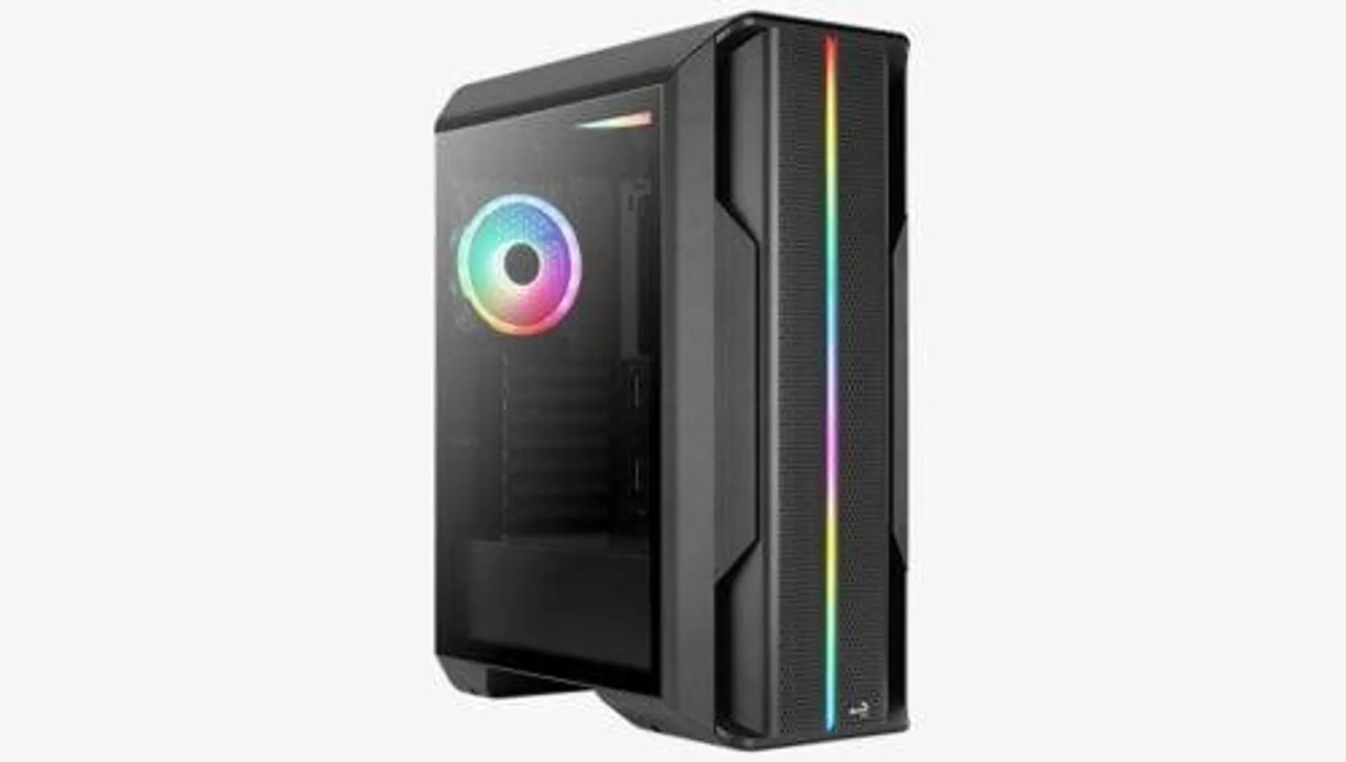 Gabinete Aerocool Splinter Duo V1 con Ventana RGB, Media Torre, ATX, Sin Fuente, Negro, 4711099470327