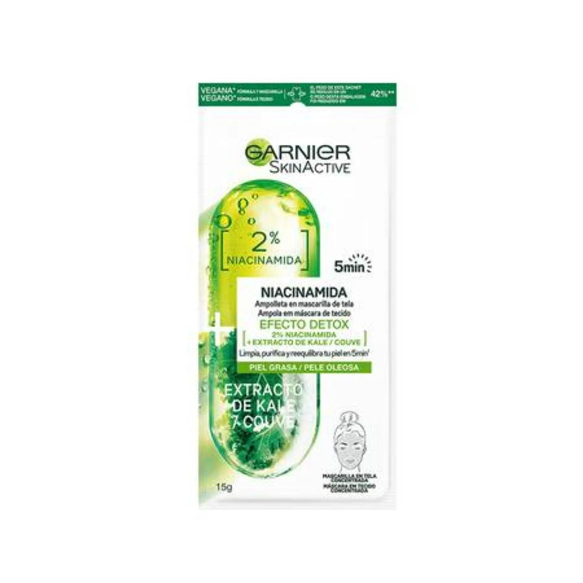 AMPOLLETA EN MASCARILLA EXTRACTO DE KALE - GARNIER SKIN ACTIVE