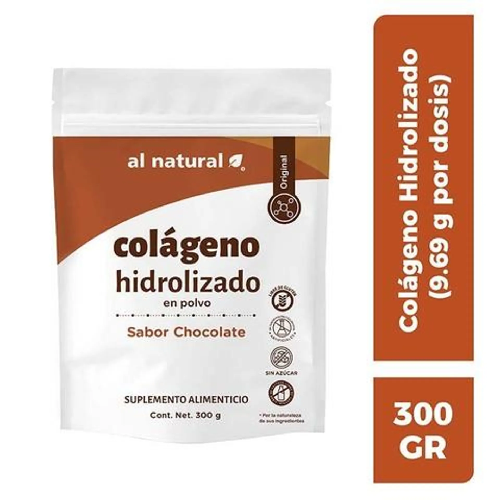 Al Natural Suplemento Alimenticio Colágeno Hidrolizado en Polvo Sabor Chocolate