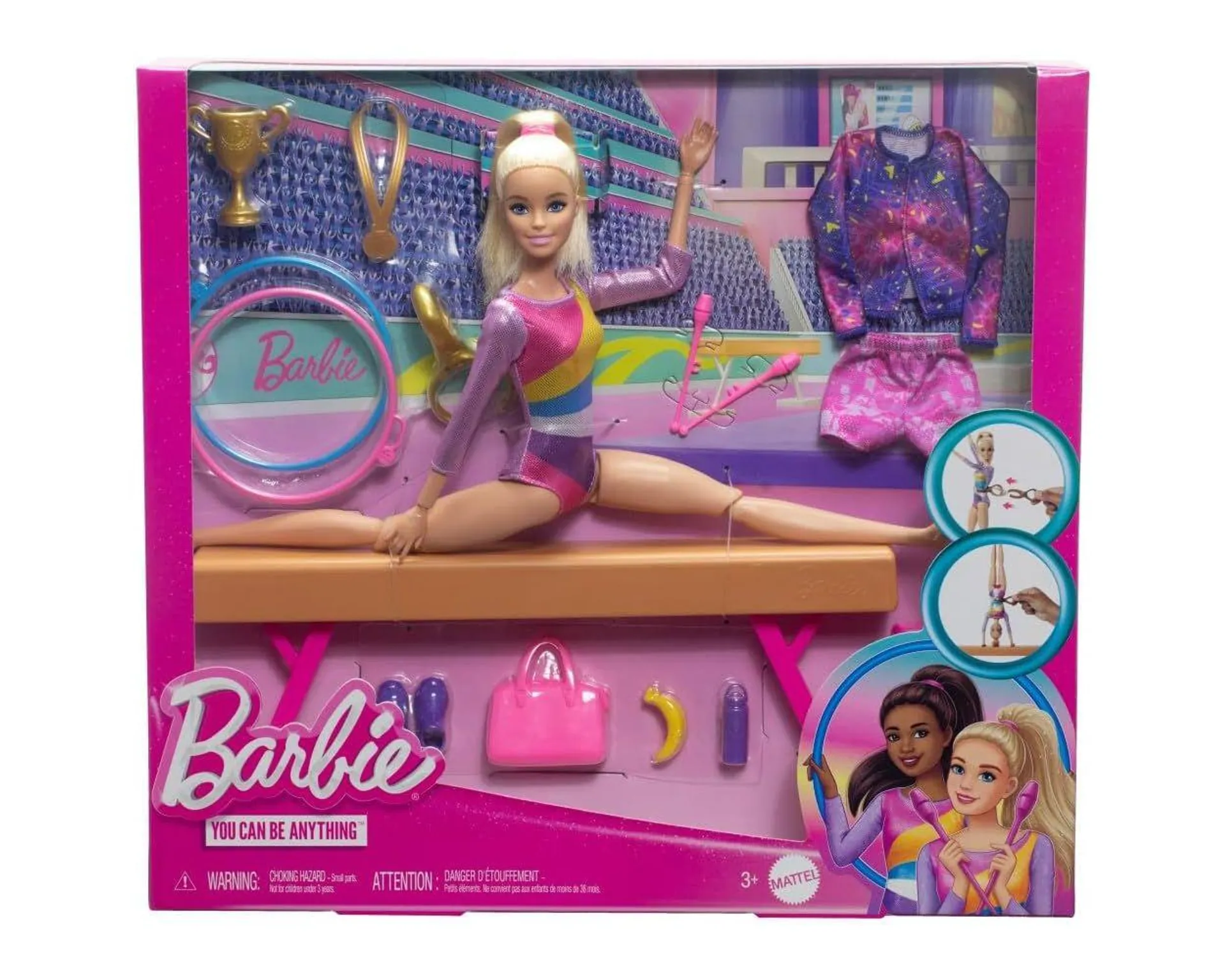 Barbie Muñeca de gimnasia y accesorios