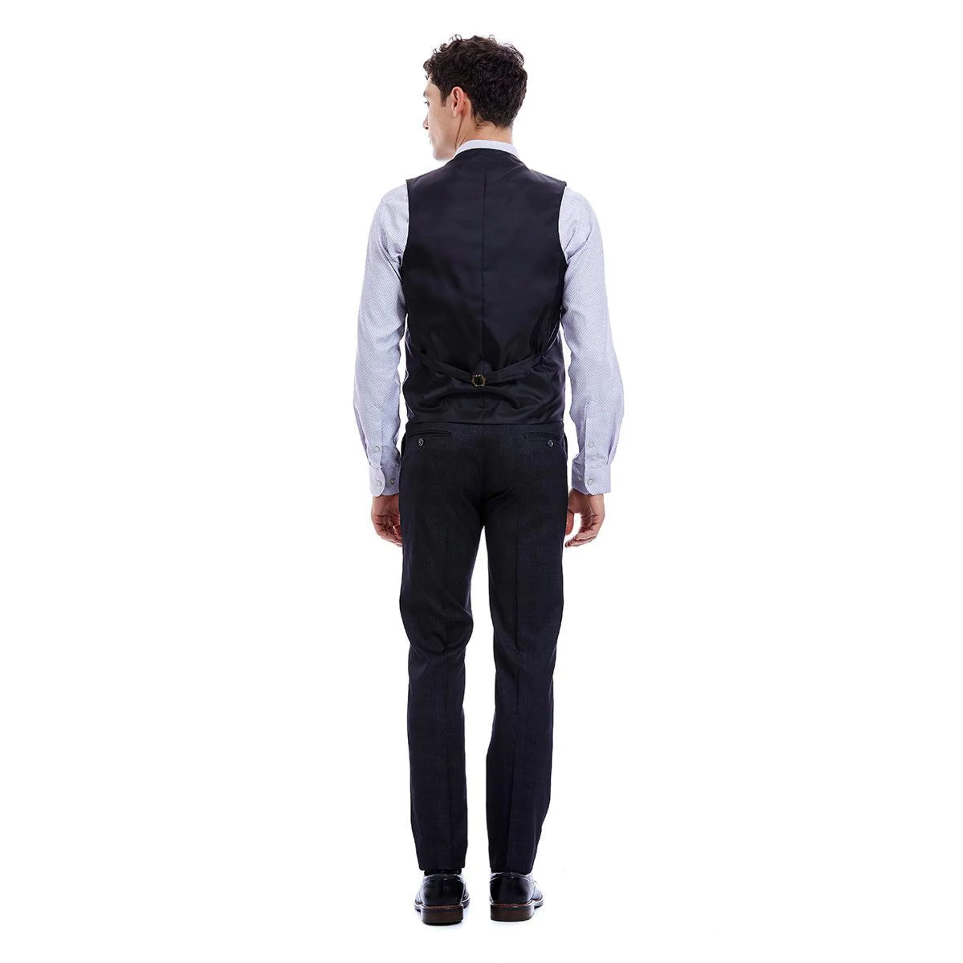 Chaleco separate en tejido oxford liso Slim Fit