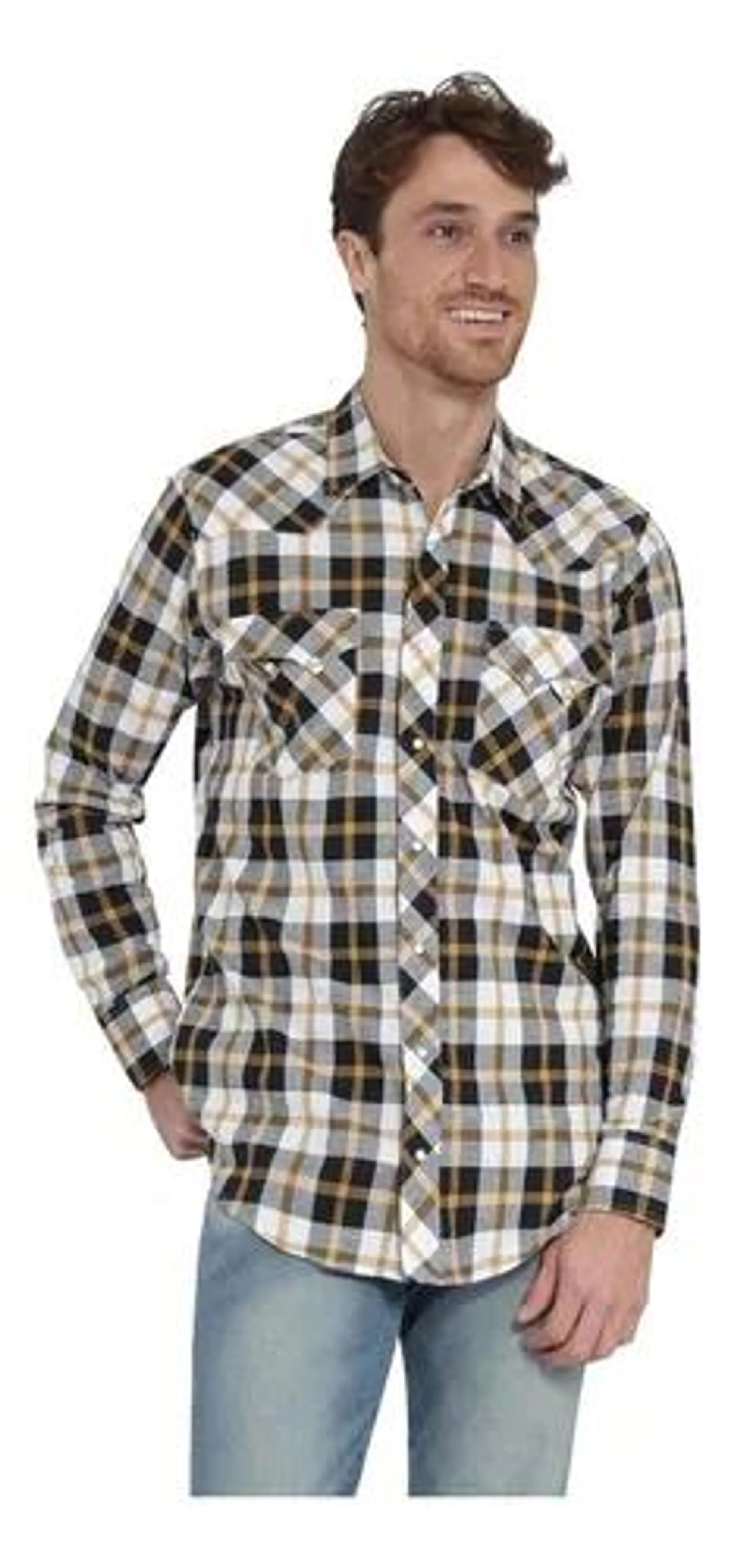 Camisa Vaquera Hombre Wrangler Slim Fit Manga Larga 402