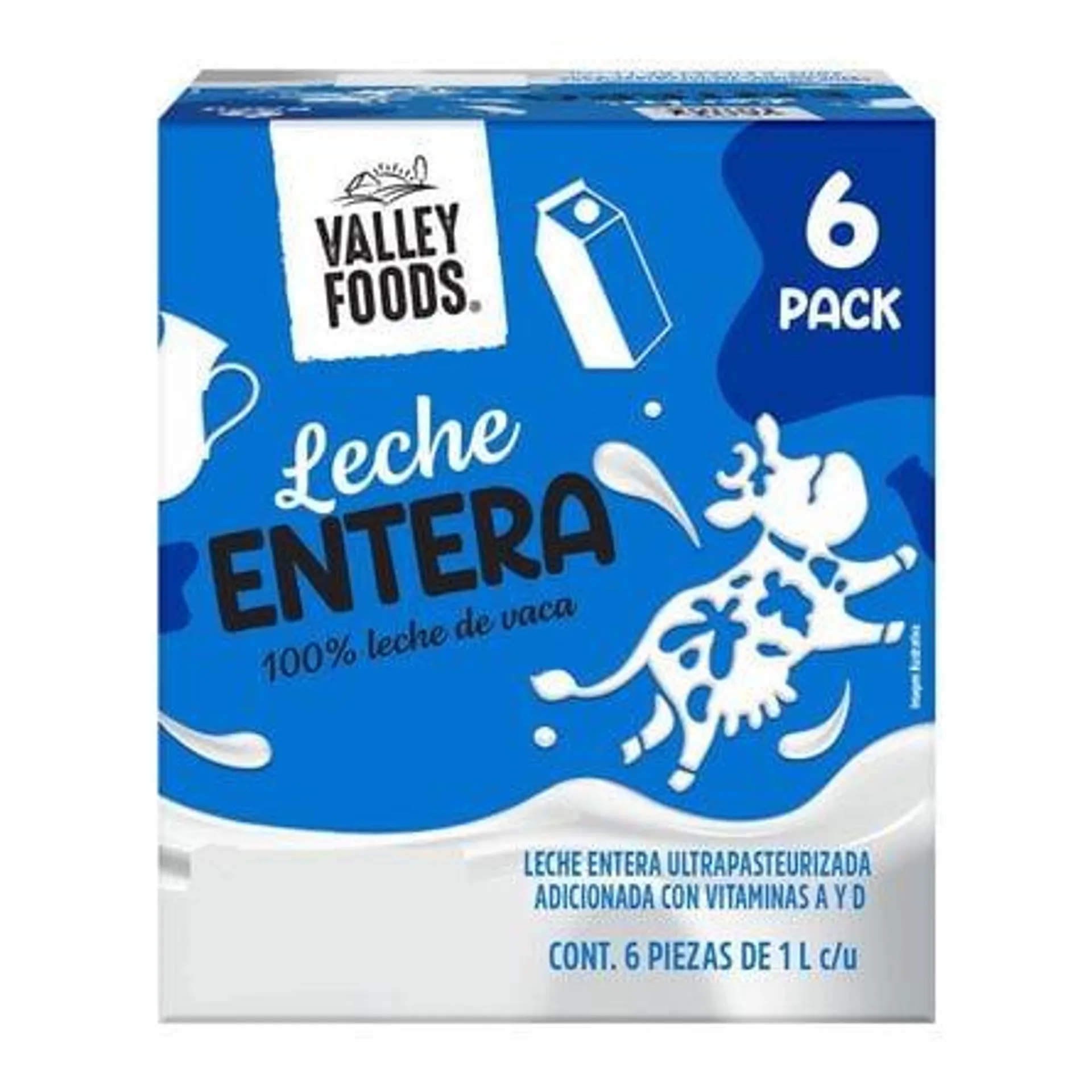 Six Pack Leche Entera UHT Valley Foods