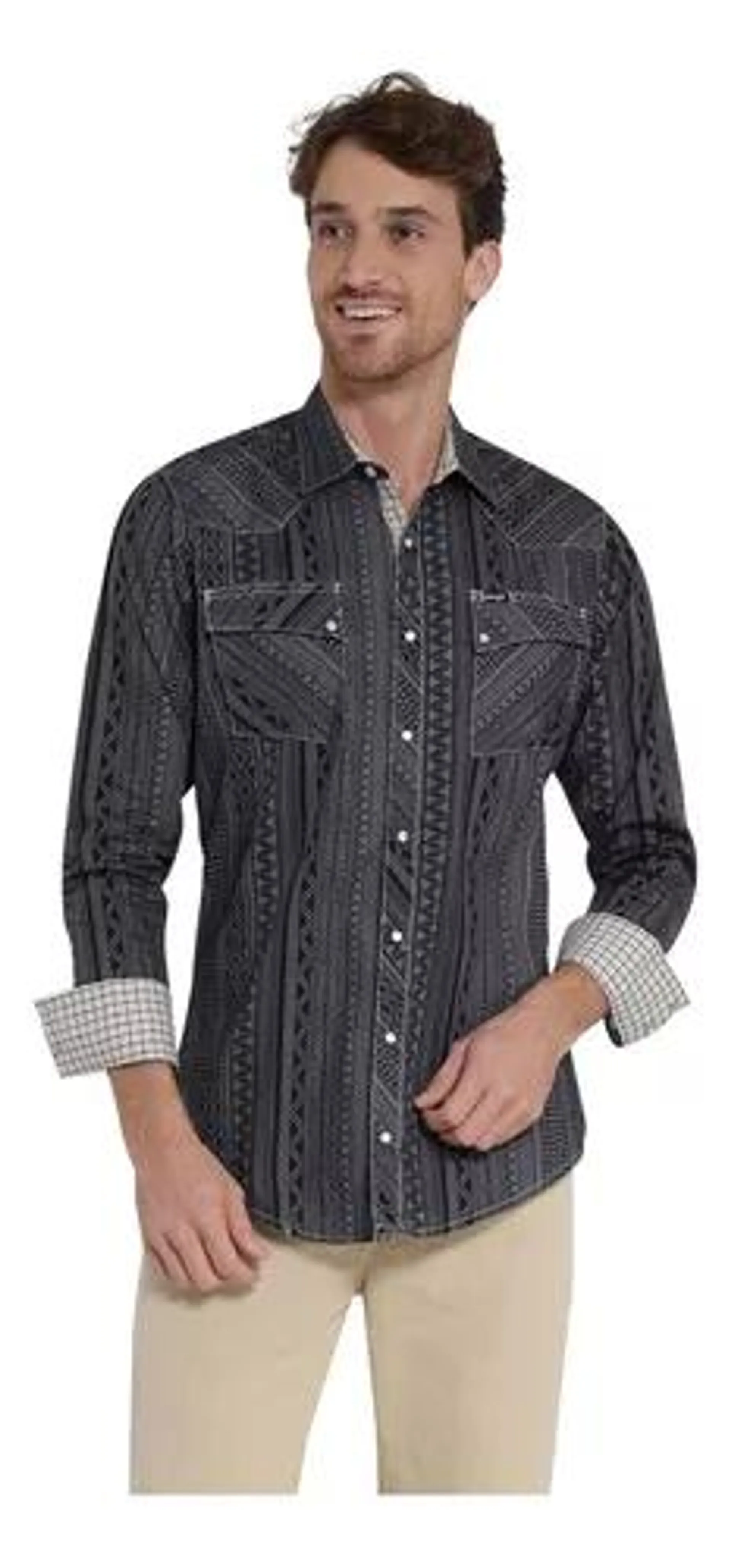 Camisa Vaquera Hombre Wrangler Slim Fit Manga Larga 410