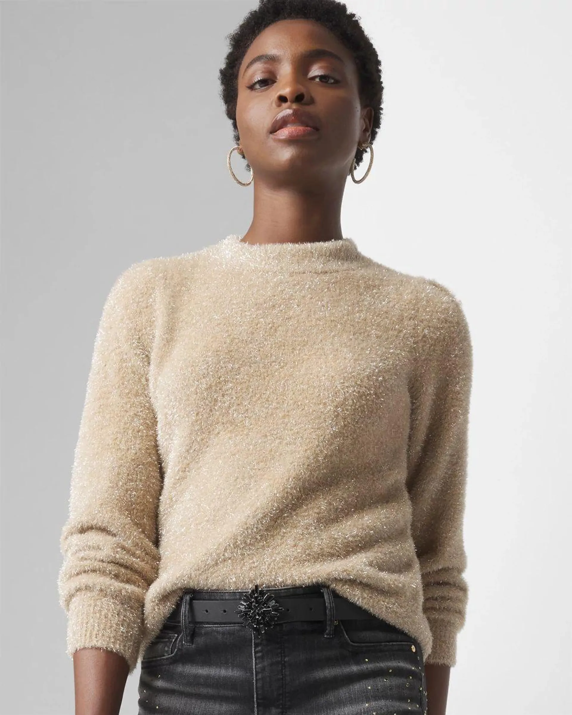 Tinsel Trim Sweater