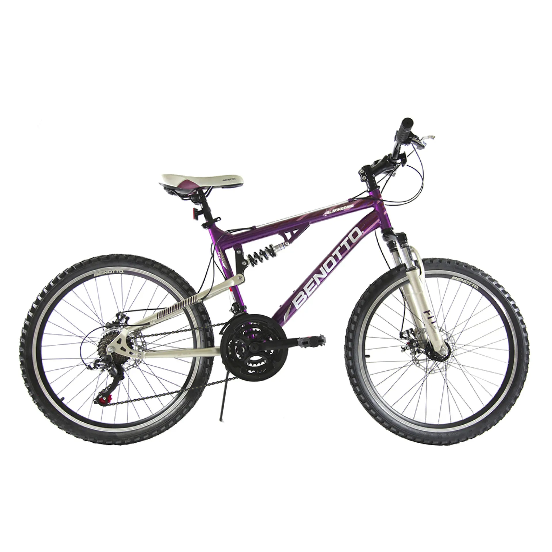 Bicicleta BENOTTO Montaña BLACKCOMB R24 21V. Hombre DS Frenos Doble Disco Mecanico Acero Uva/Oro Palido Talla:UN