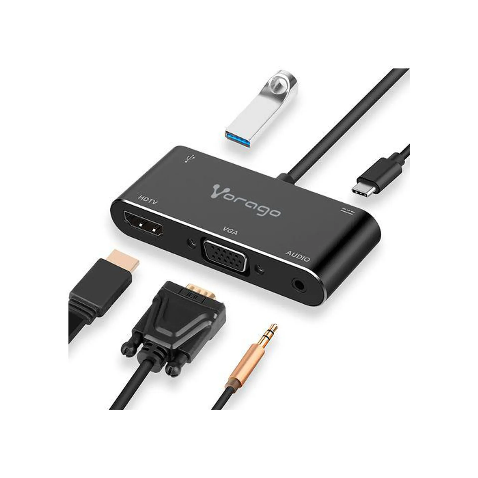 Adaptdor Hdmi Vorago Usb-C - Hdmi Hembra 1080P Negro Adp-350