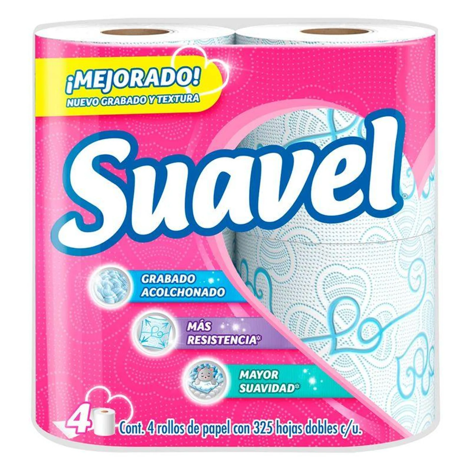 Papel Higiénico Suavel 4 Rollos 325 Hojas