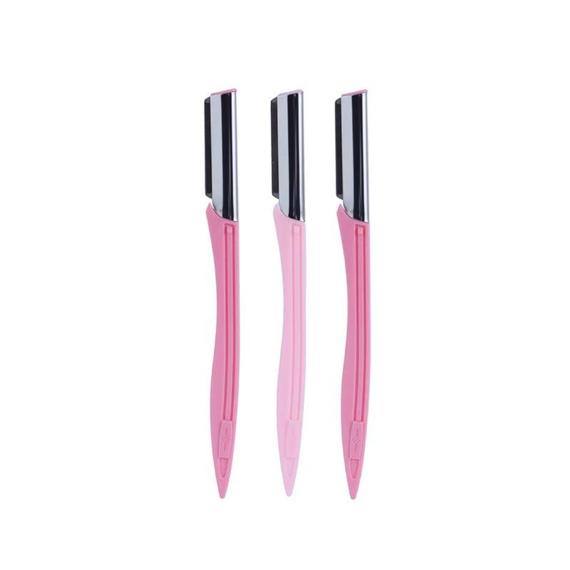 Set Perfiladores Para Cejas Acero Inoxidable Rosa 3 Piezas