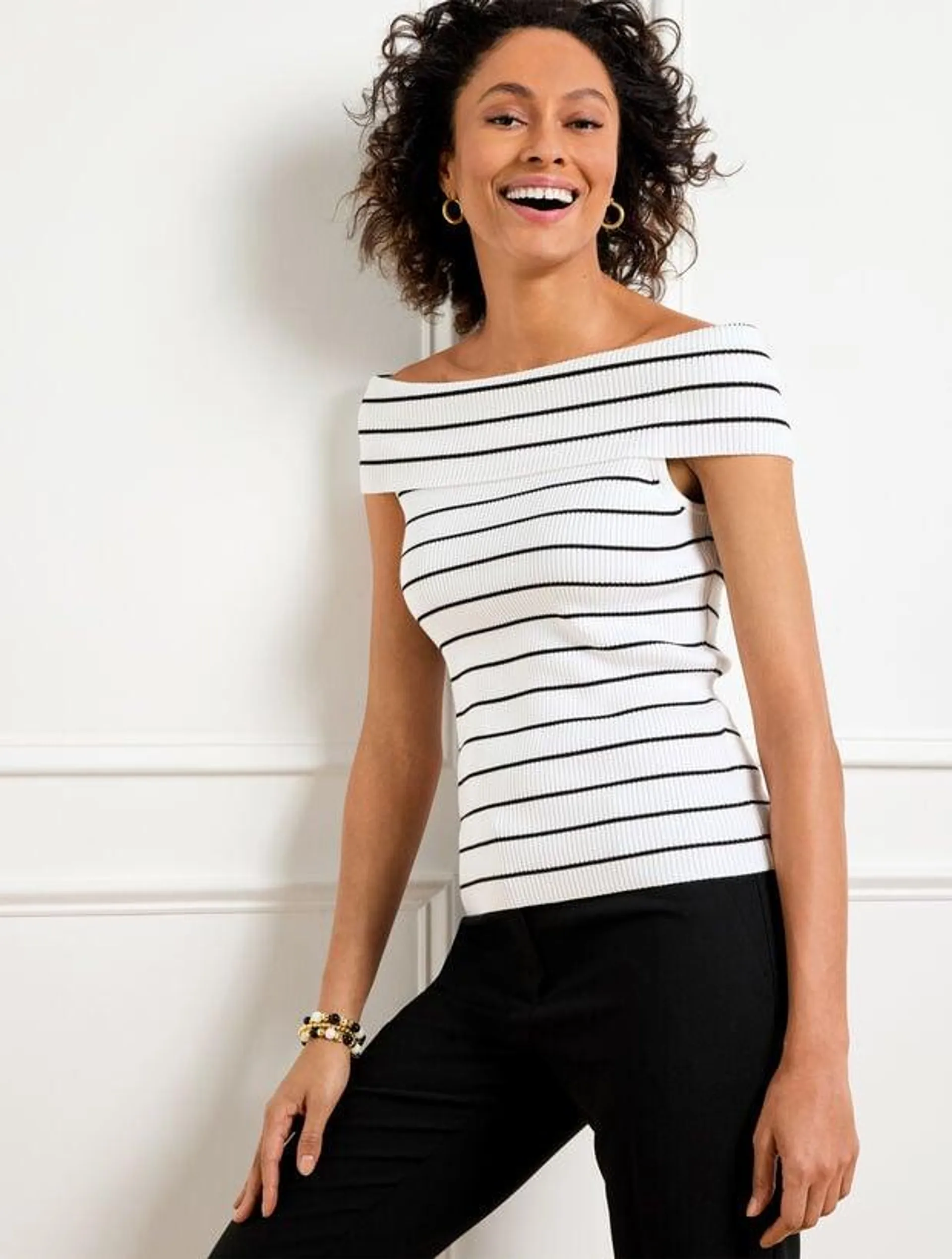 Off-The-Shoulder Top - Stripe