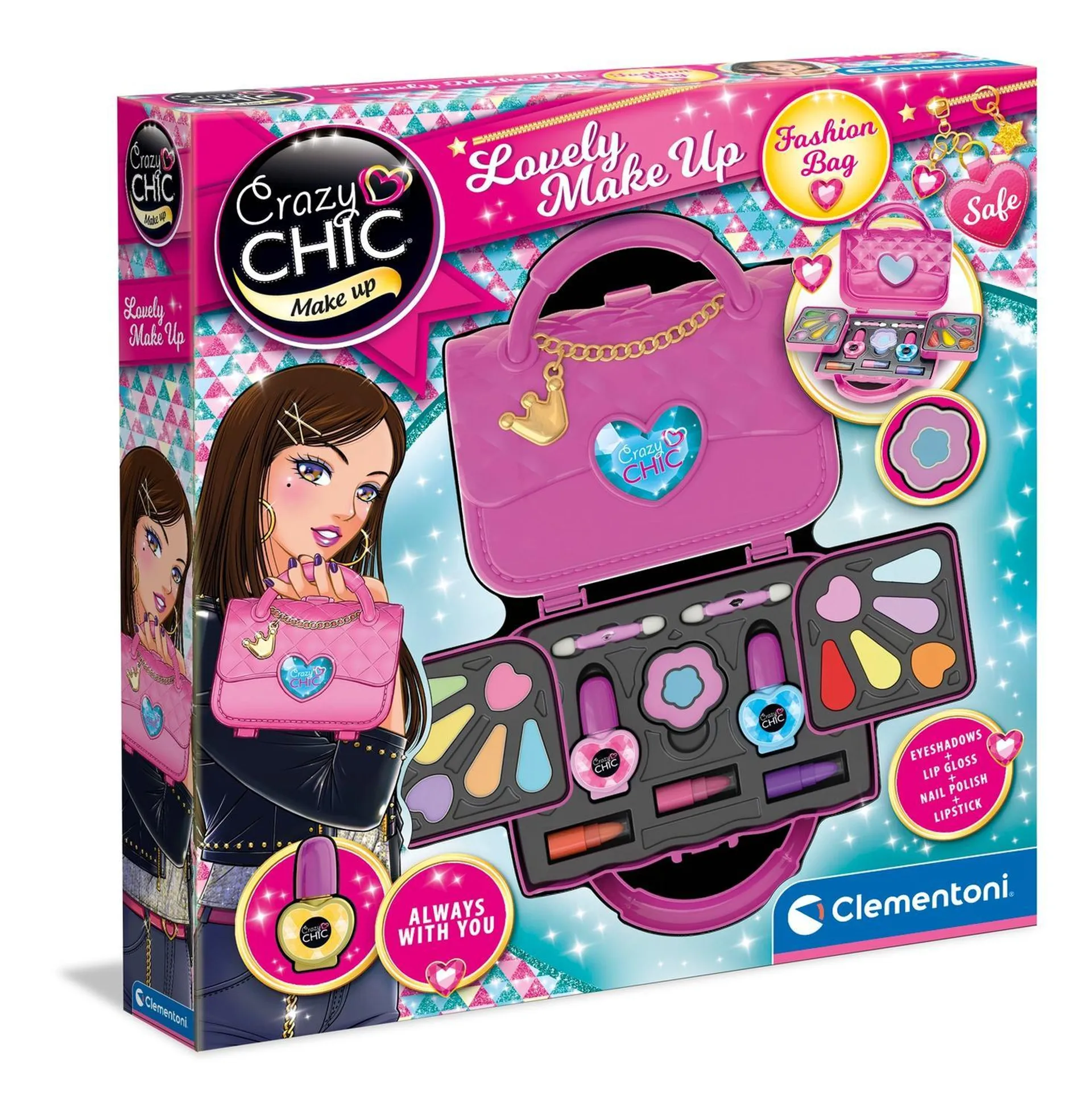 Juego Lovely Make Up Maquillaje Cofre Bolso Clementoni