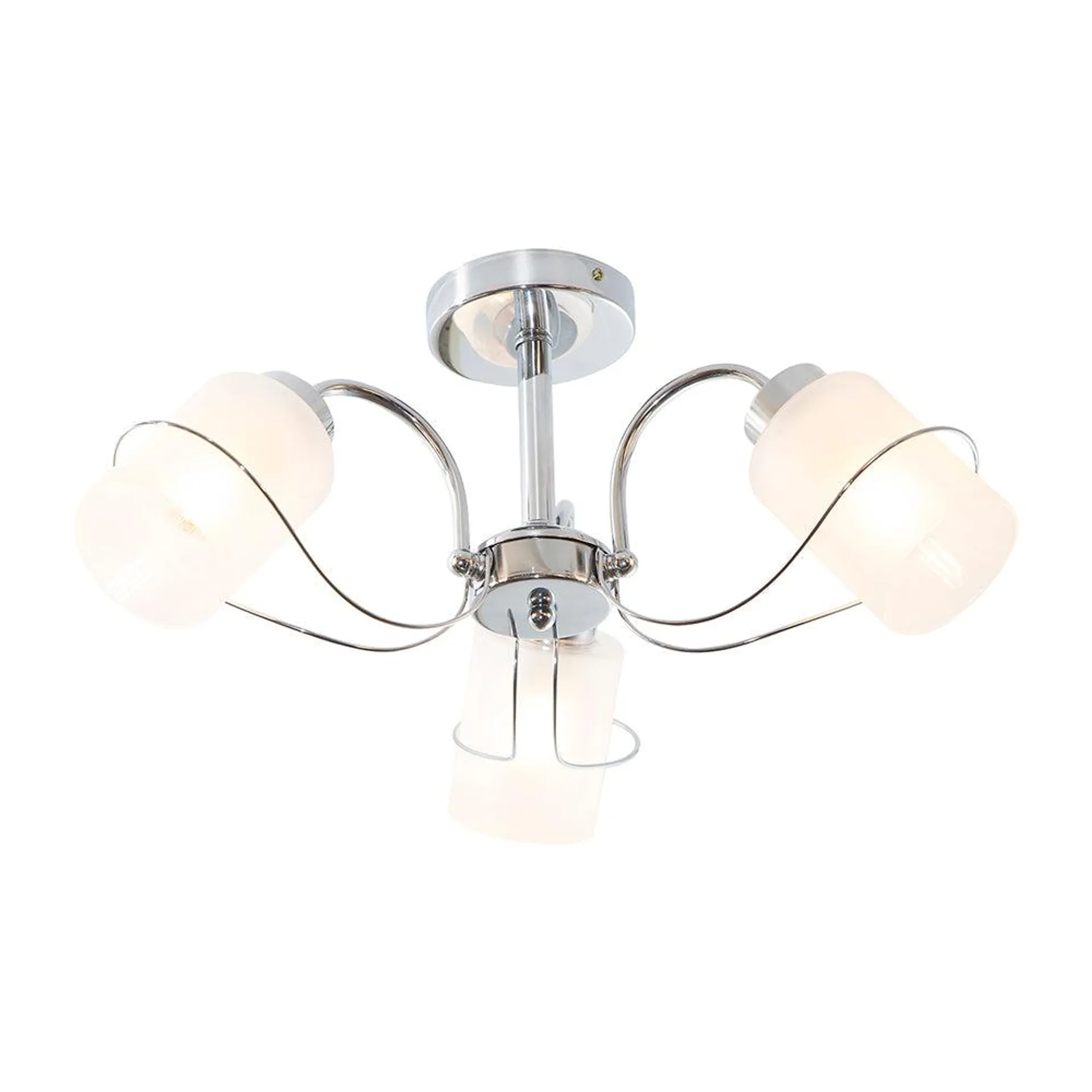 Lámpara Techo Cromo Vidrio Claro Modern Luxe E27 40W 3 Luces