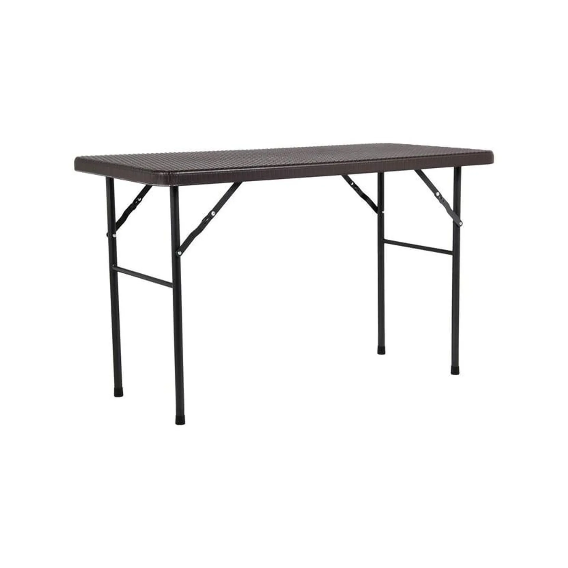 Mesa pleg tipo ratan chocolate 120 cm