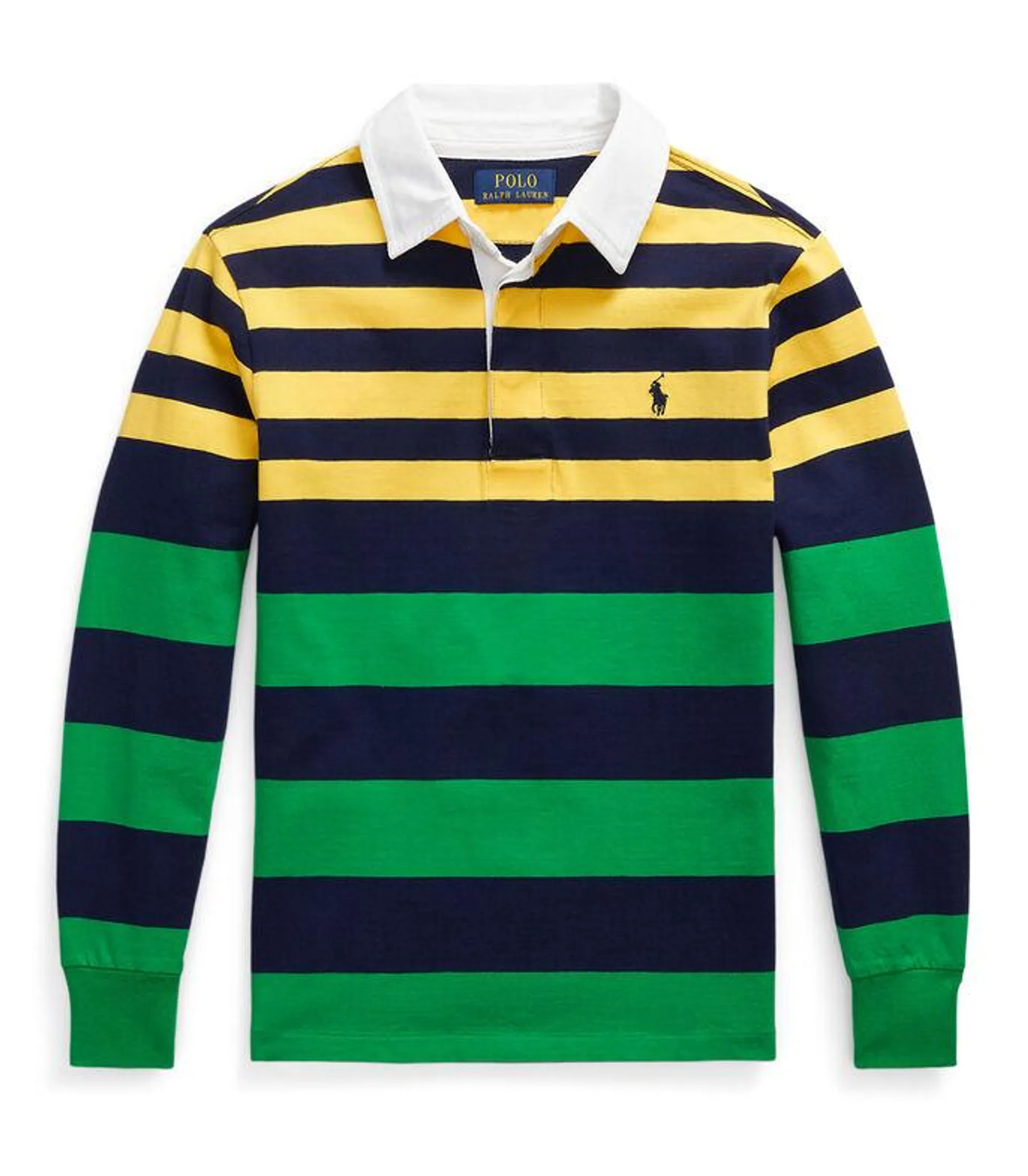 Playera tipo Polo de rayas manga larga Niño