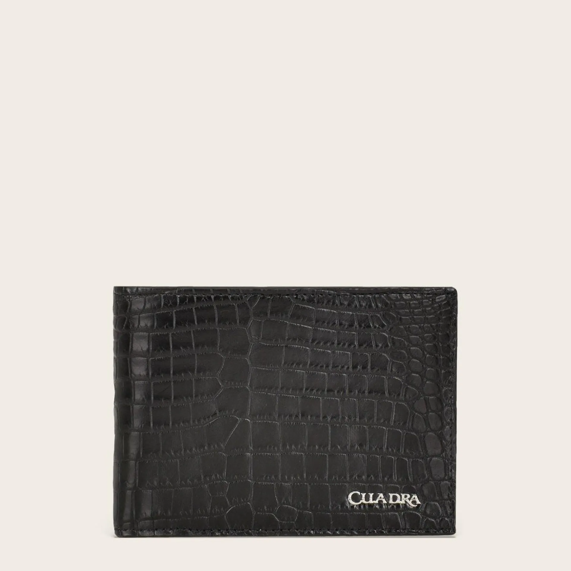 Cartera en piel genuina de alligator.