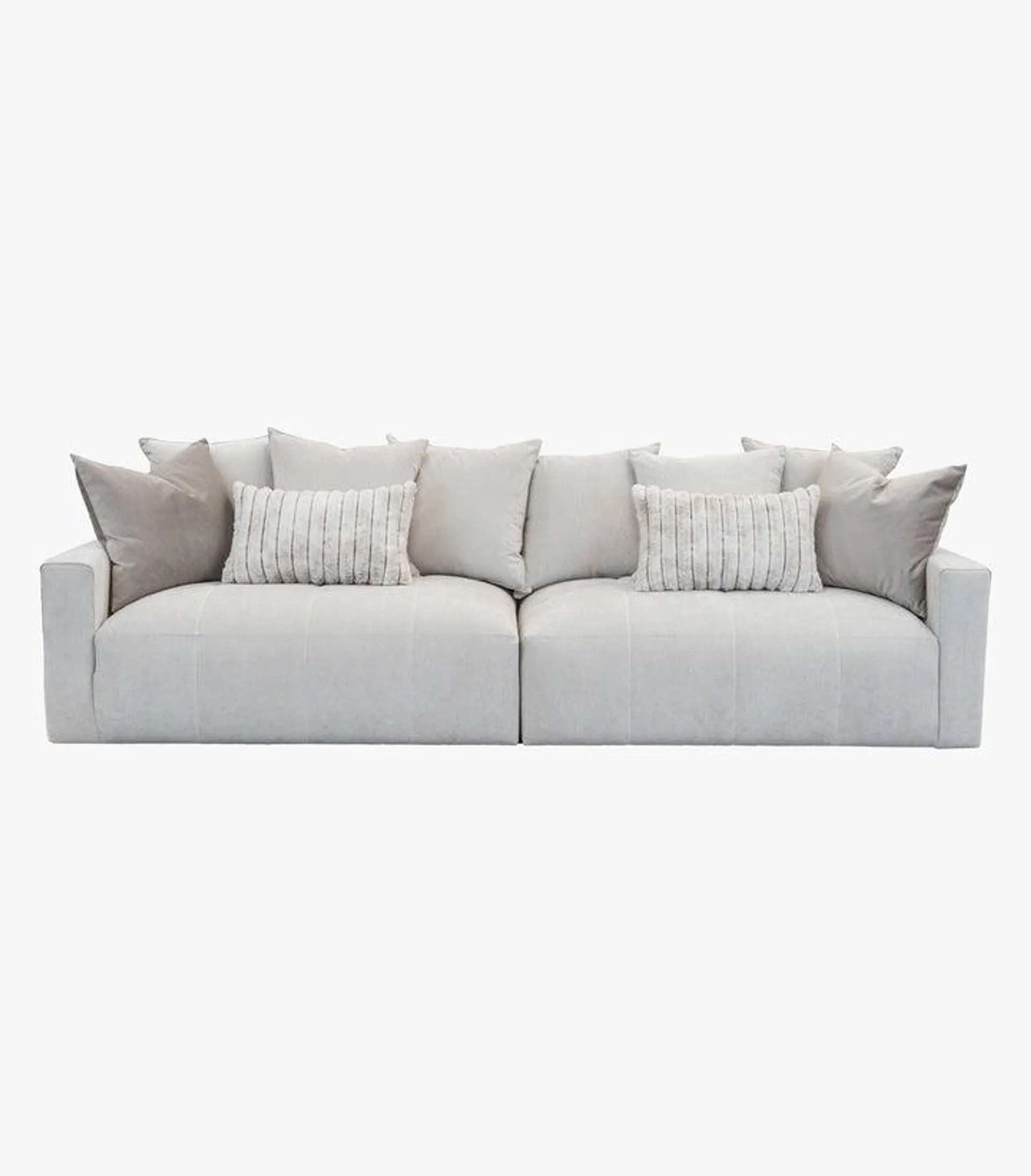 Love Seat Dylan de tela color gris