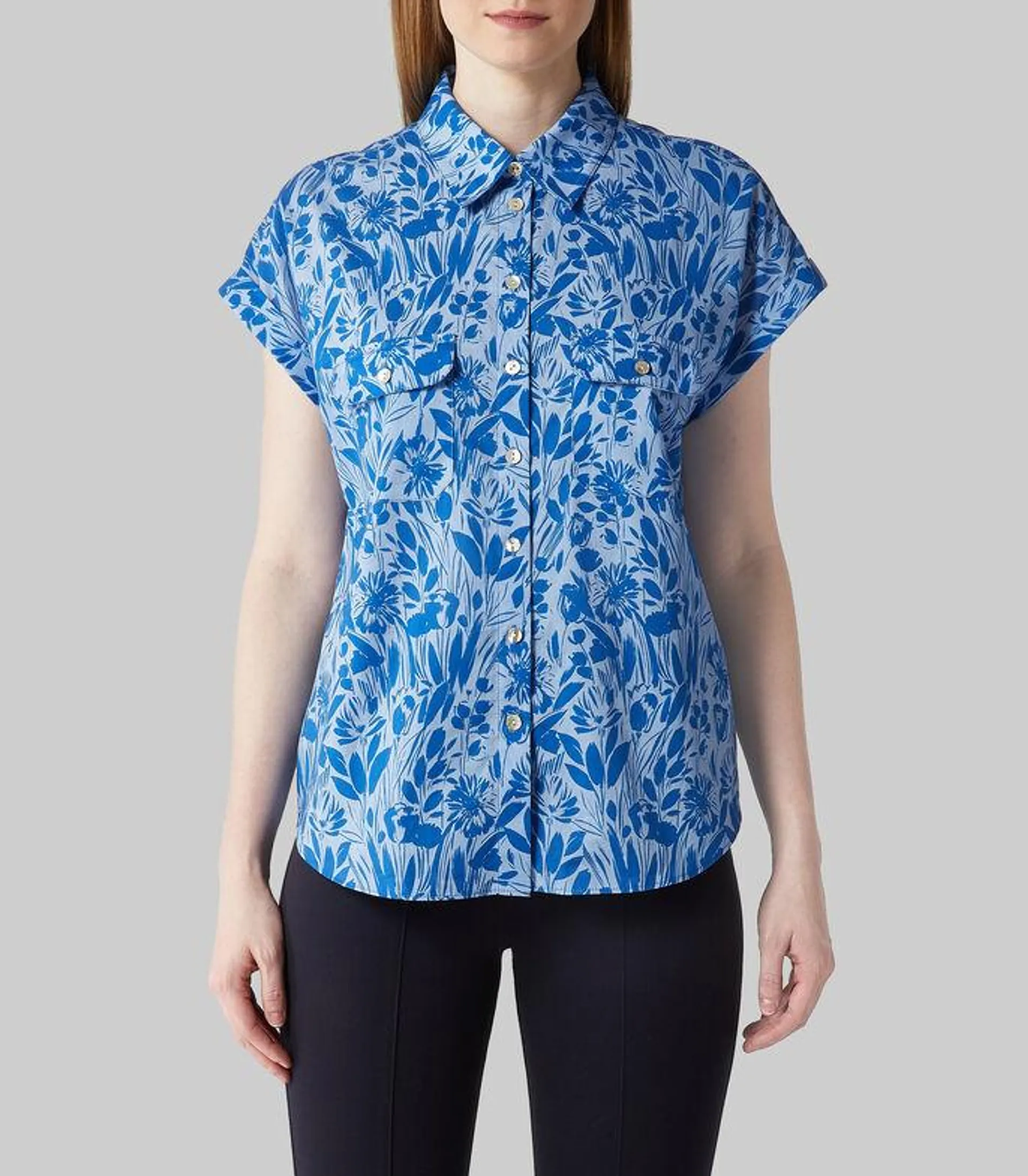 Blusa estampada con manga larga Mujer