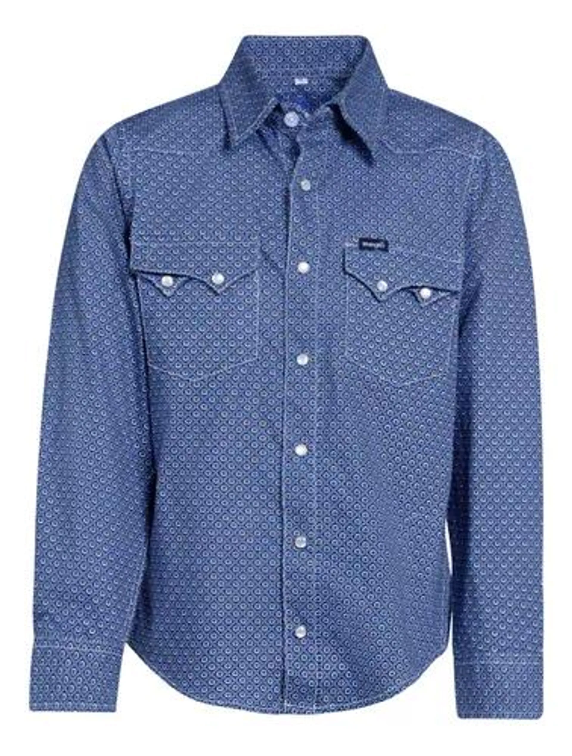 Camisa Vaquera Niño Wrangler Slim Fit Manga Larga 007