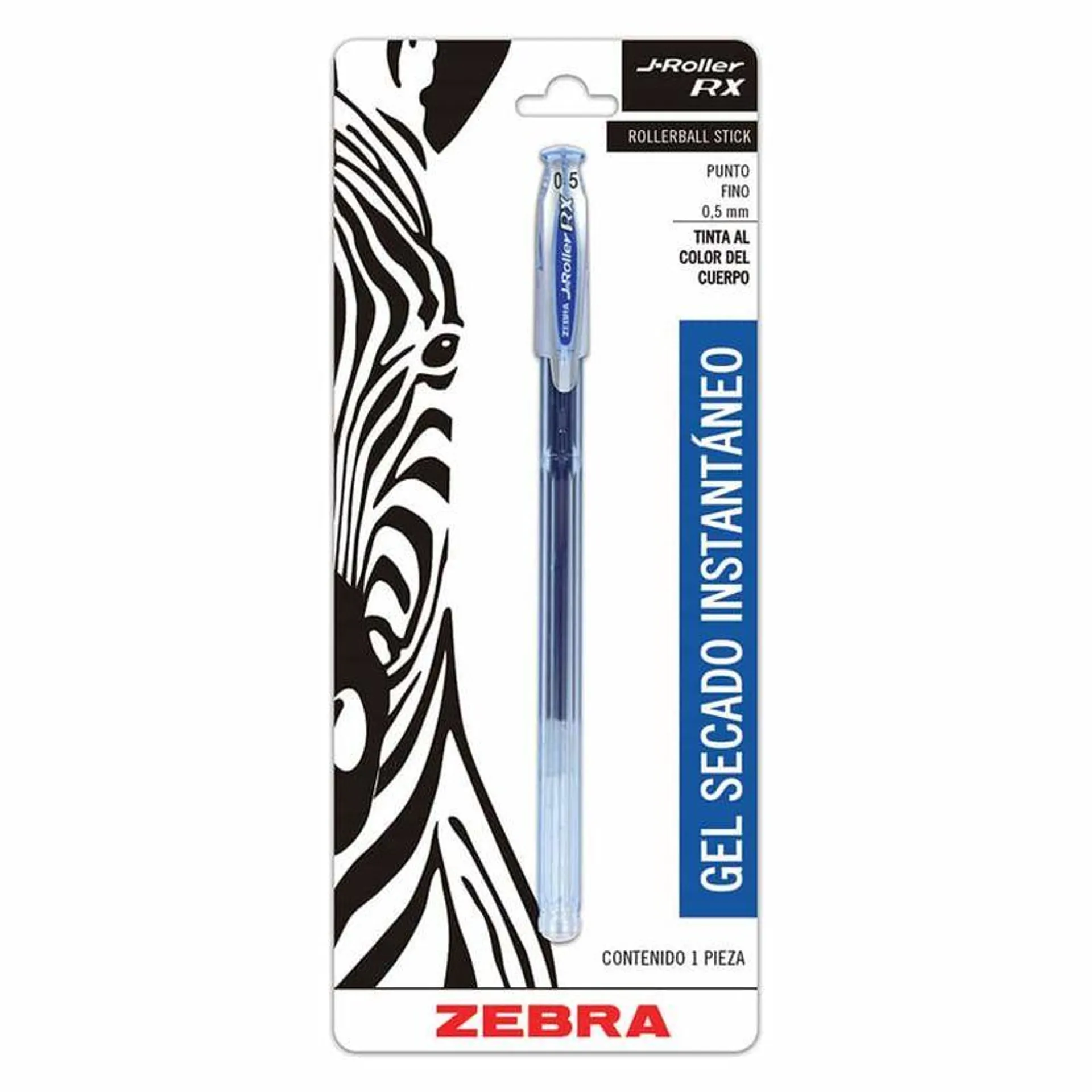 Bolígrafo de Gel Stick de 5 mm Azul Blíster J-Roller Zebra