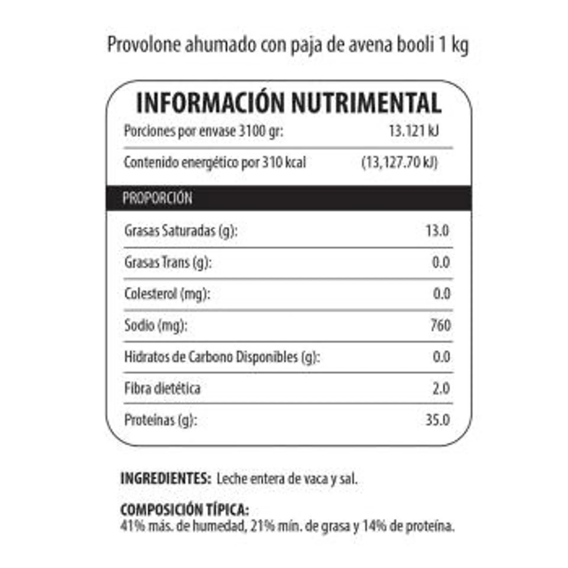 Queso Provolone Booli Ahumado con Paja de Avena 1 kg
