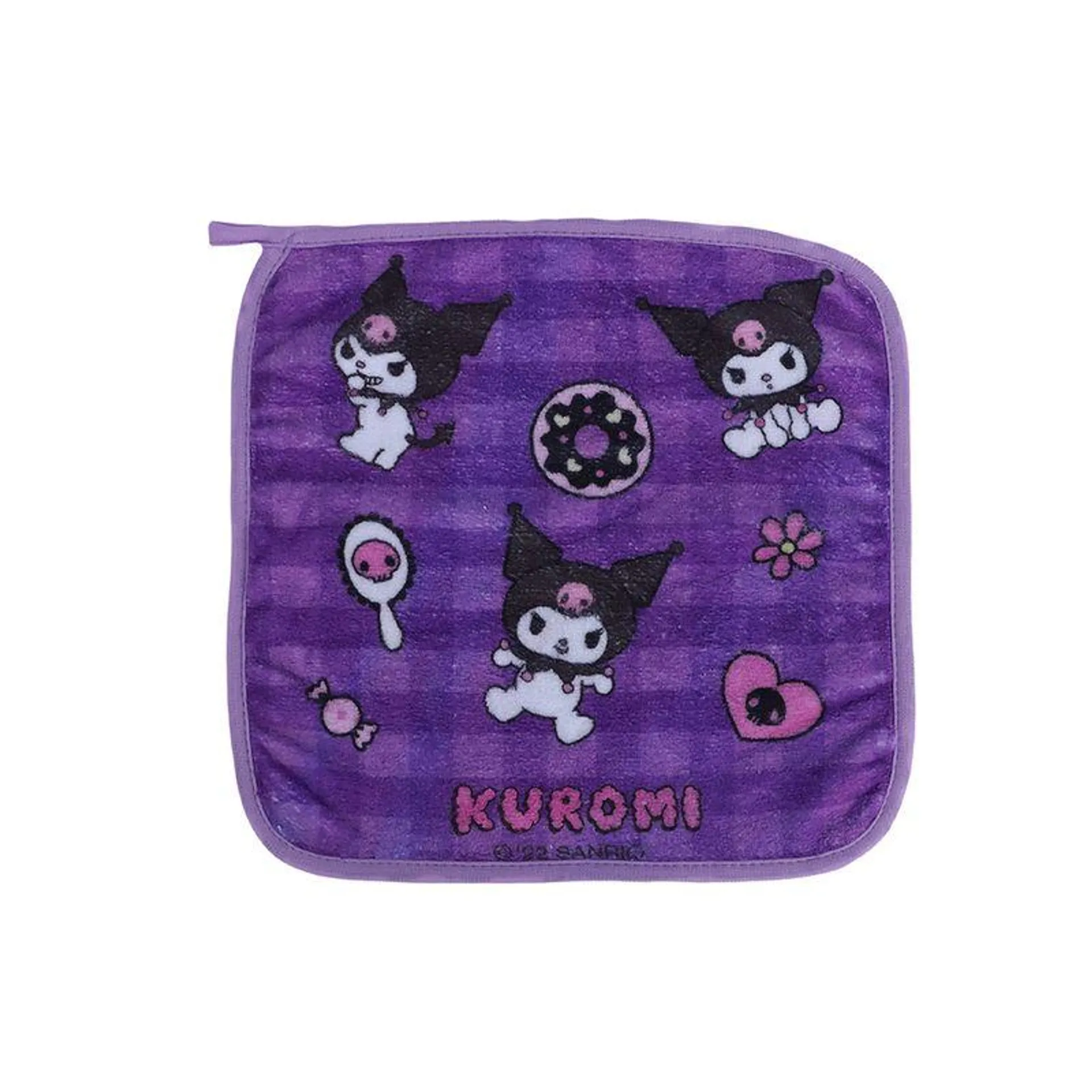 Toalla Para Manos Sanrio Kuromi 100% Poliéster Morada 30x30 cm