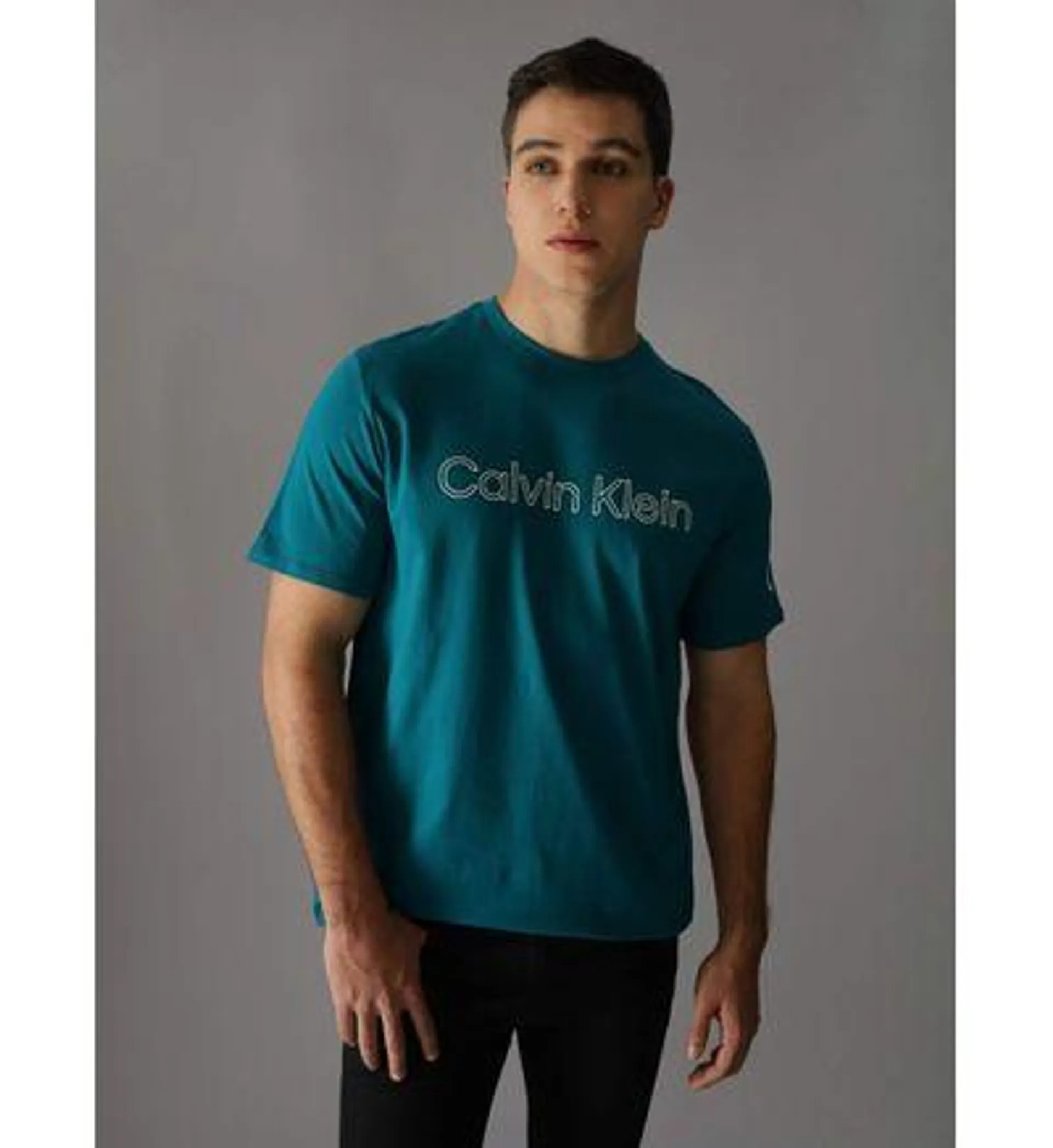 Playera Calvin Klein Logo Hombre Azul