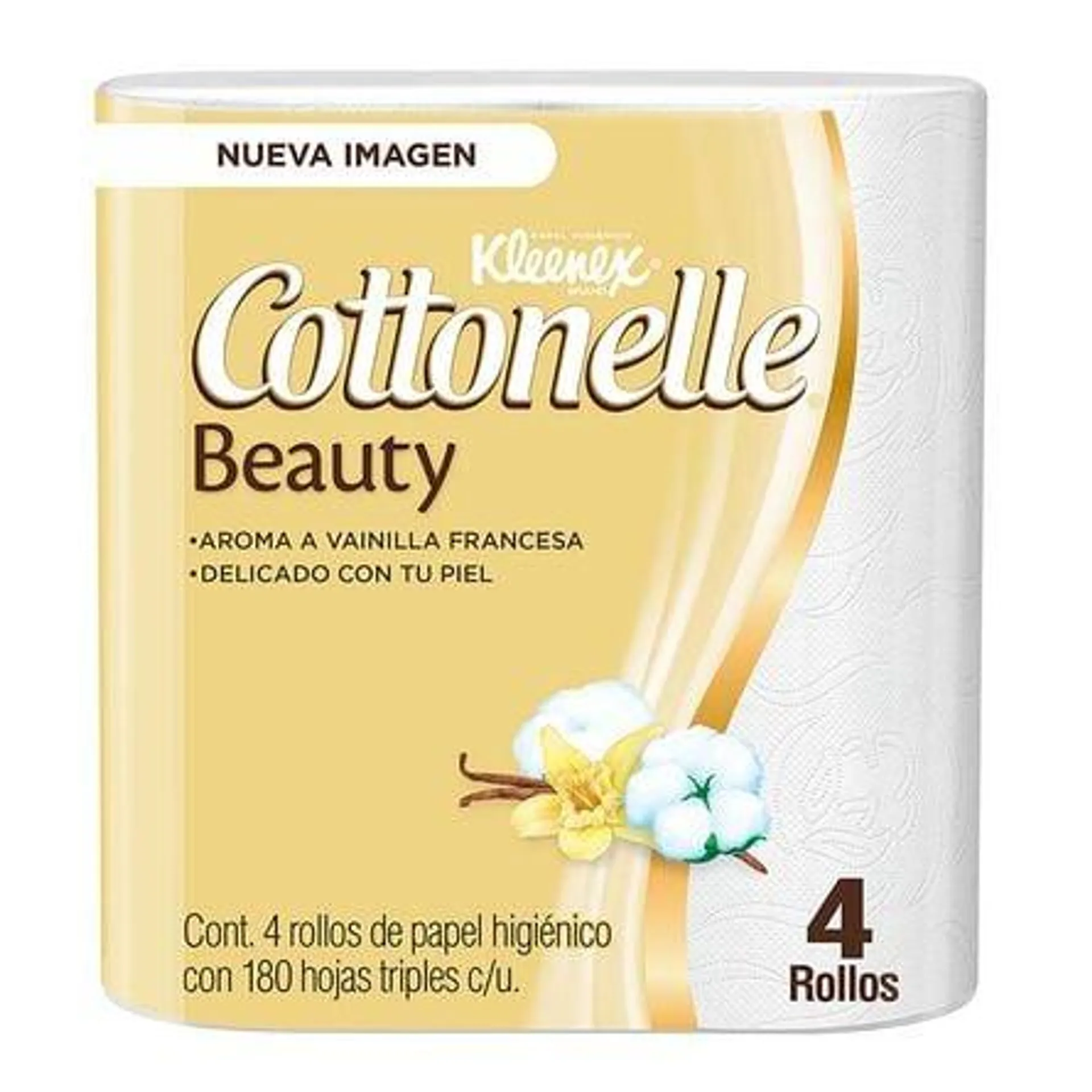 Papel Higiénico Cottonelle Beauty 4 Rollos de 180 Hojas Triples