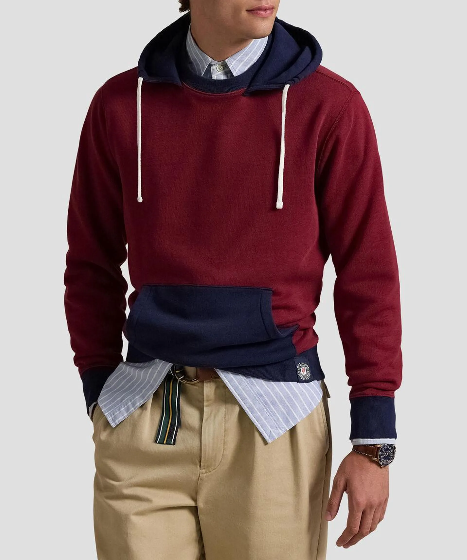 Sudadera con capucha de polar bicolor Hombre