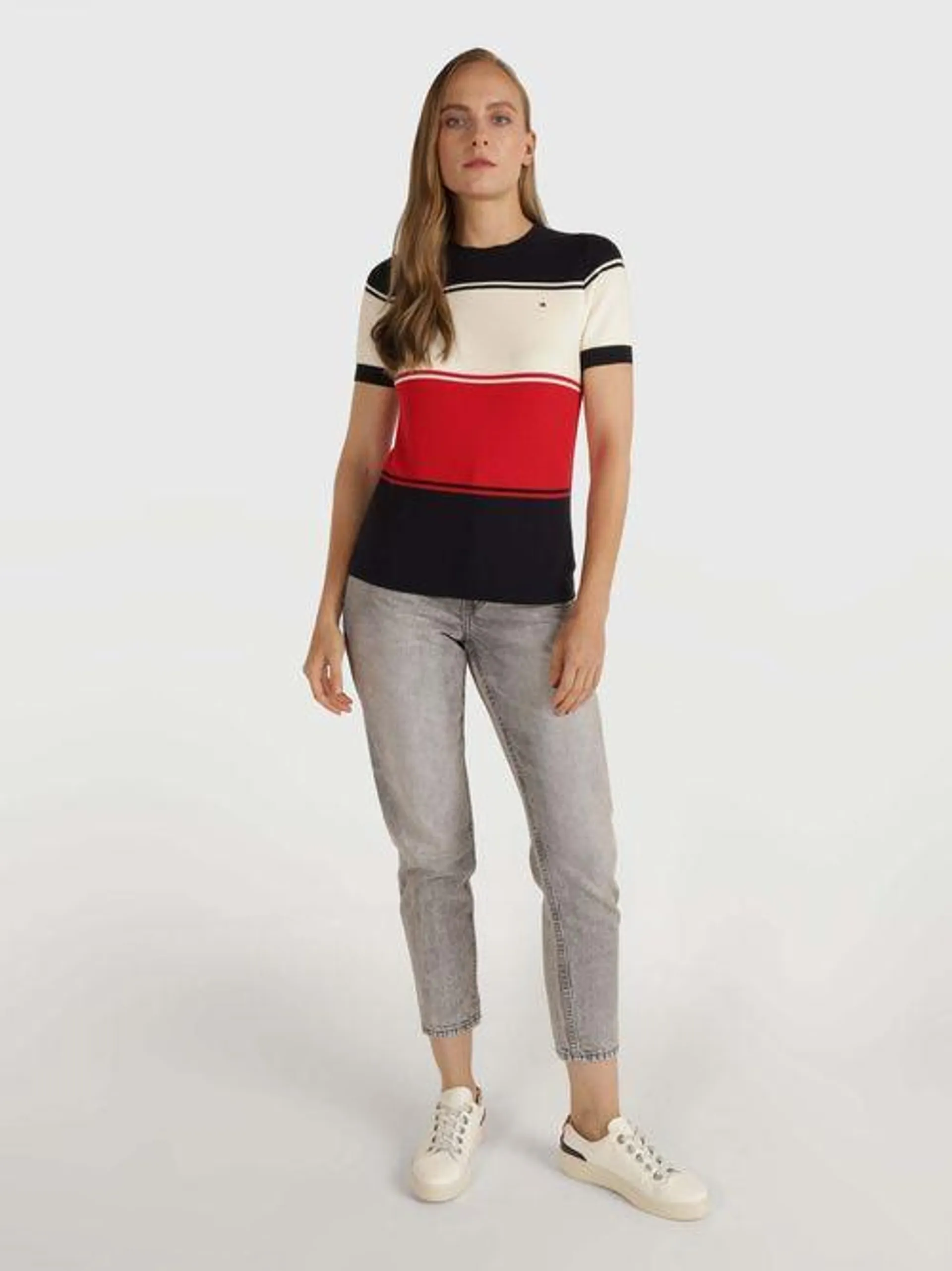 Playera con franjas de mujer Tommy Hilfiger