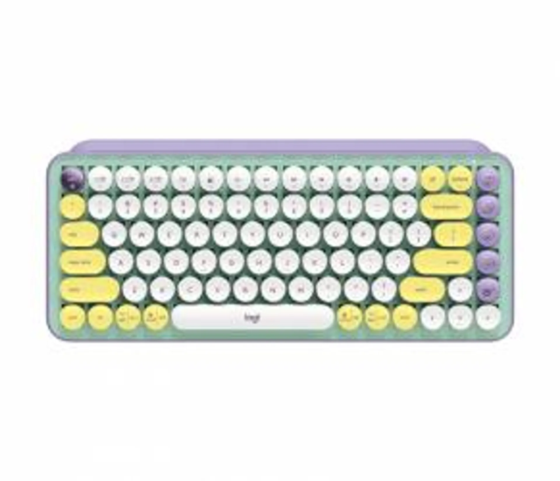 Teclado Logitech Pop Keys, Teclado Mecánico, Inalámbrico, Menta/Violeta/Blanco/Amarillo (Español)