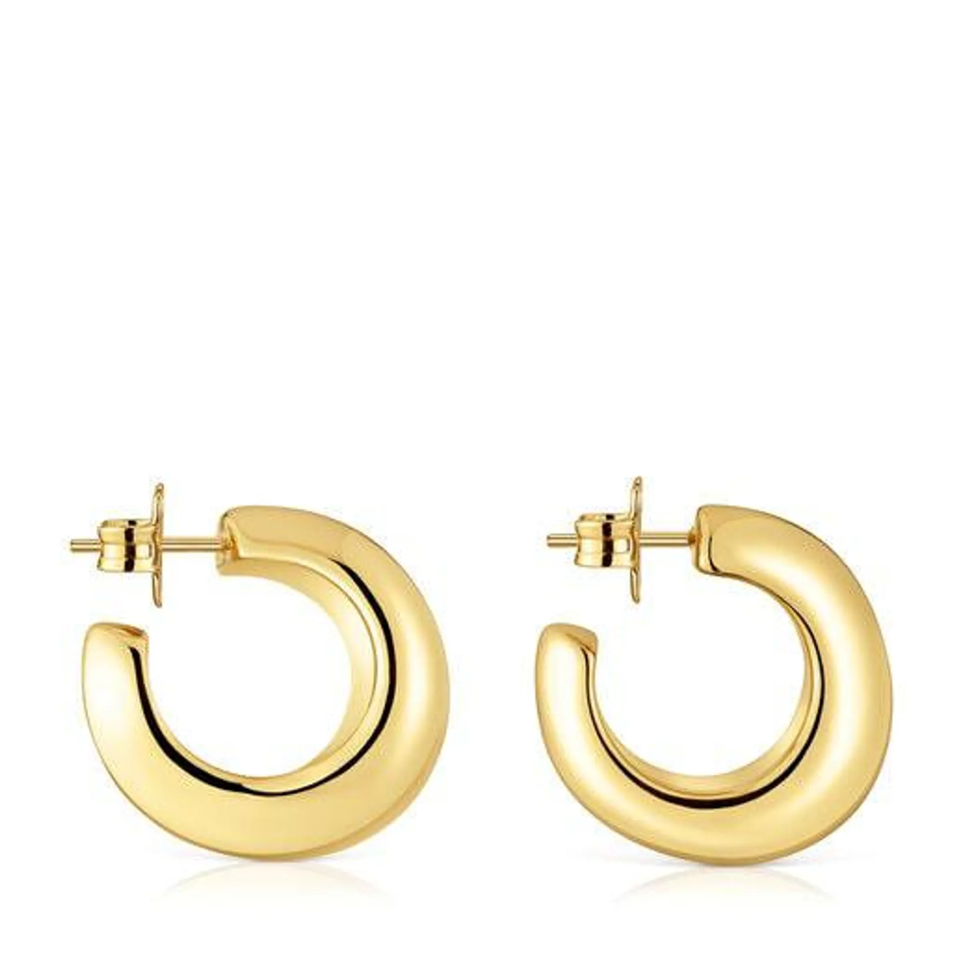 Aretes de aro con baño de oro de 18 kt sobre plata Galia Basics