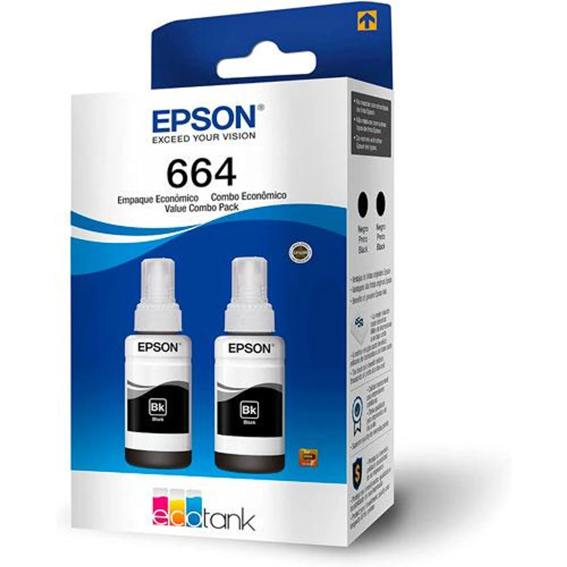 Cartucho inkjet Epson T664120-2P T664 2/Paq negro