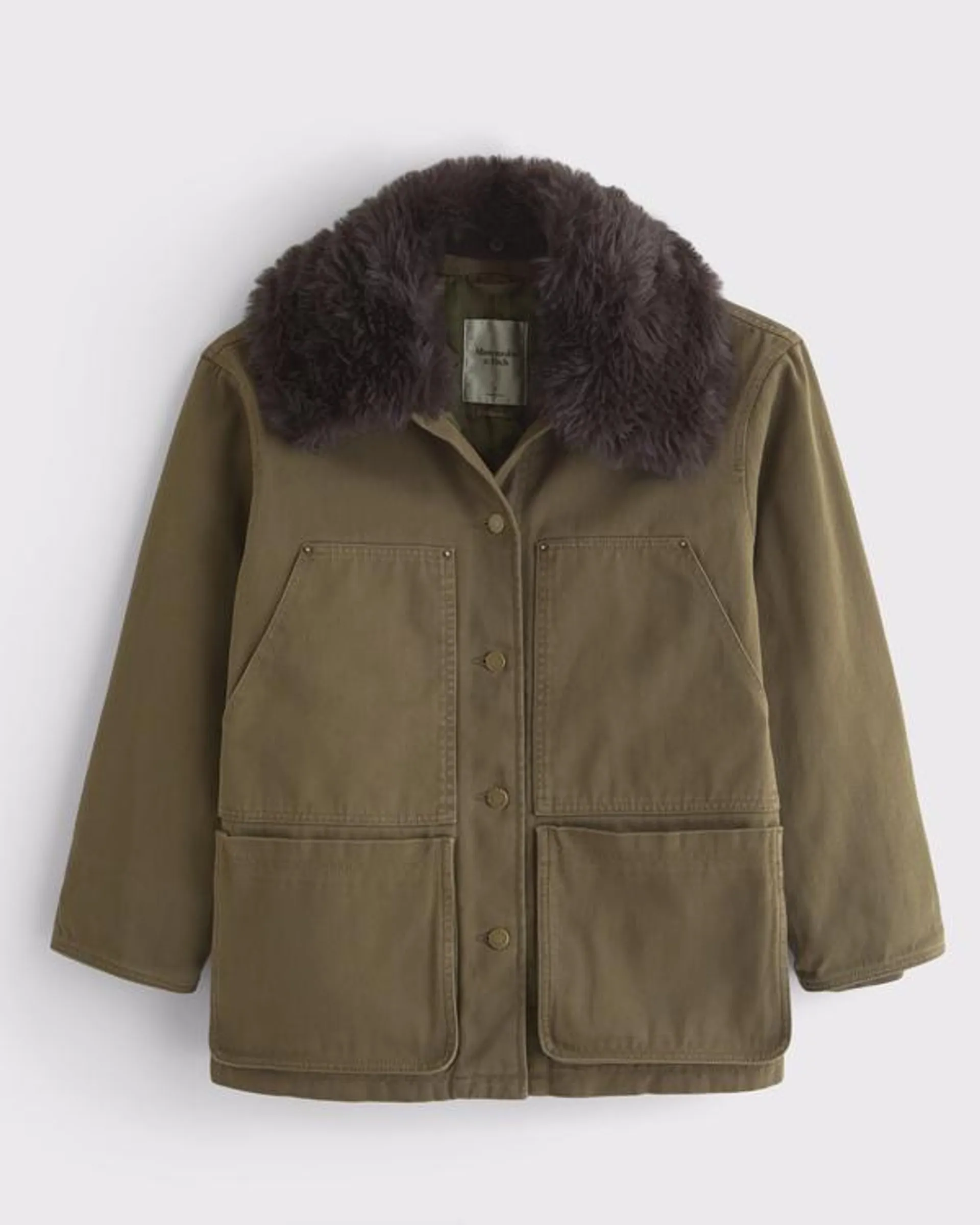 Removable Collar Workwear Coat