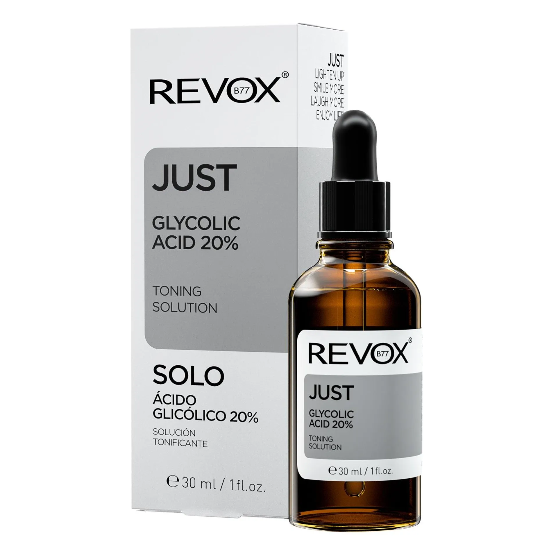 SERUM TONIFICANTE ÁCIDO GLICÓLICO 20% JUST - REVOX B77