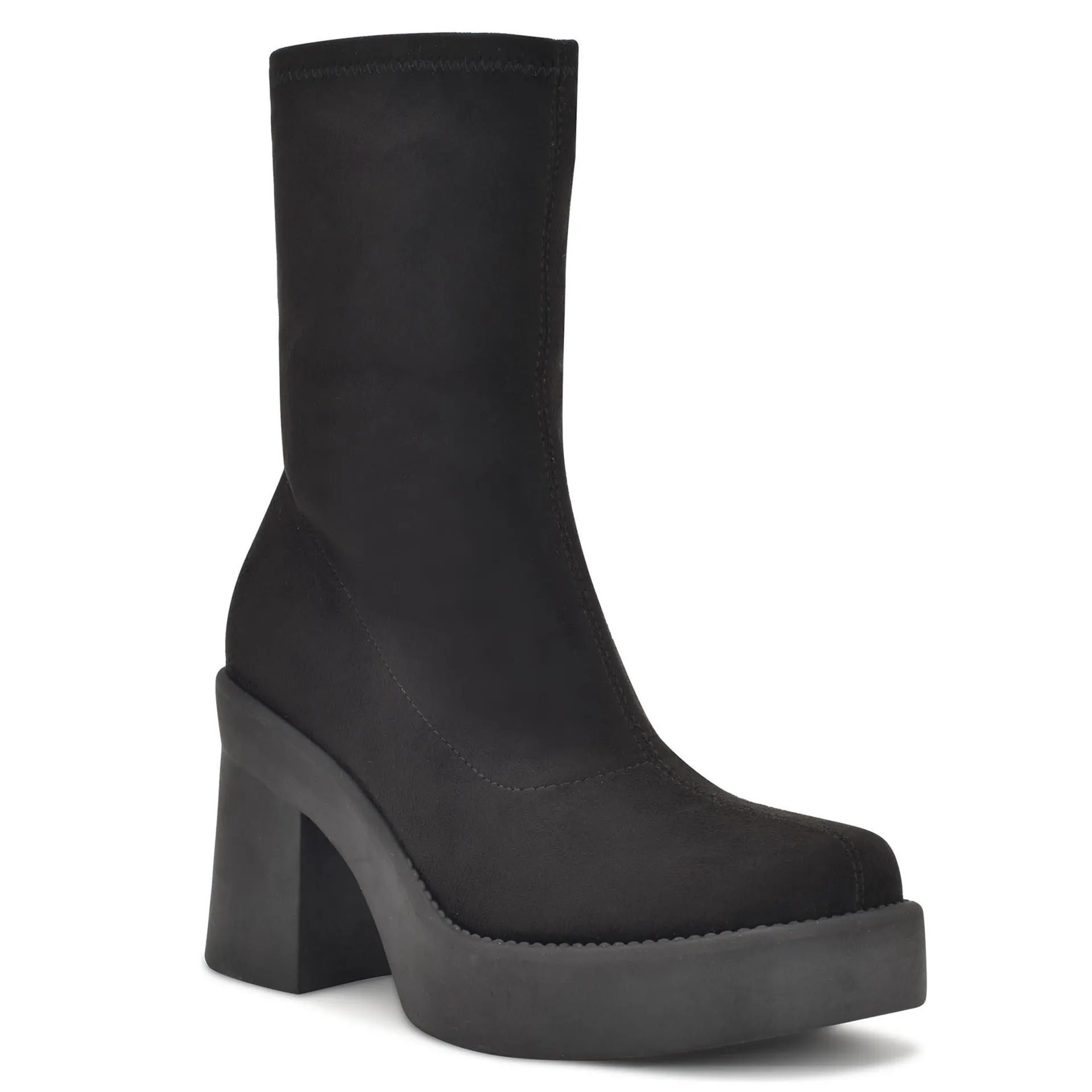 Bota Con Tacon Gerri2 Textil Negro Nine West