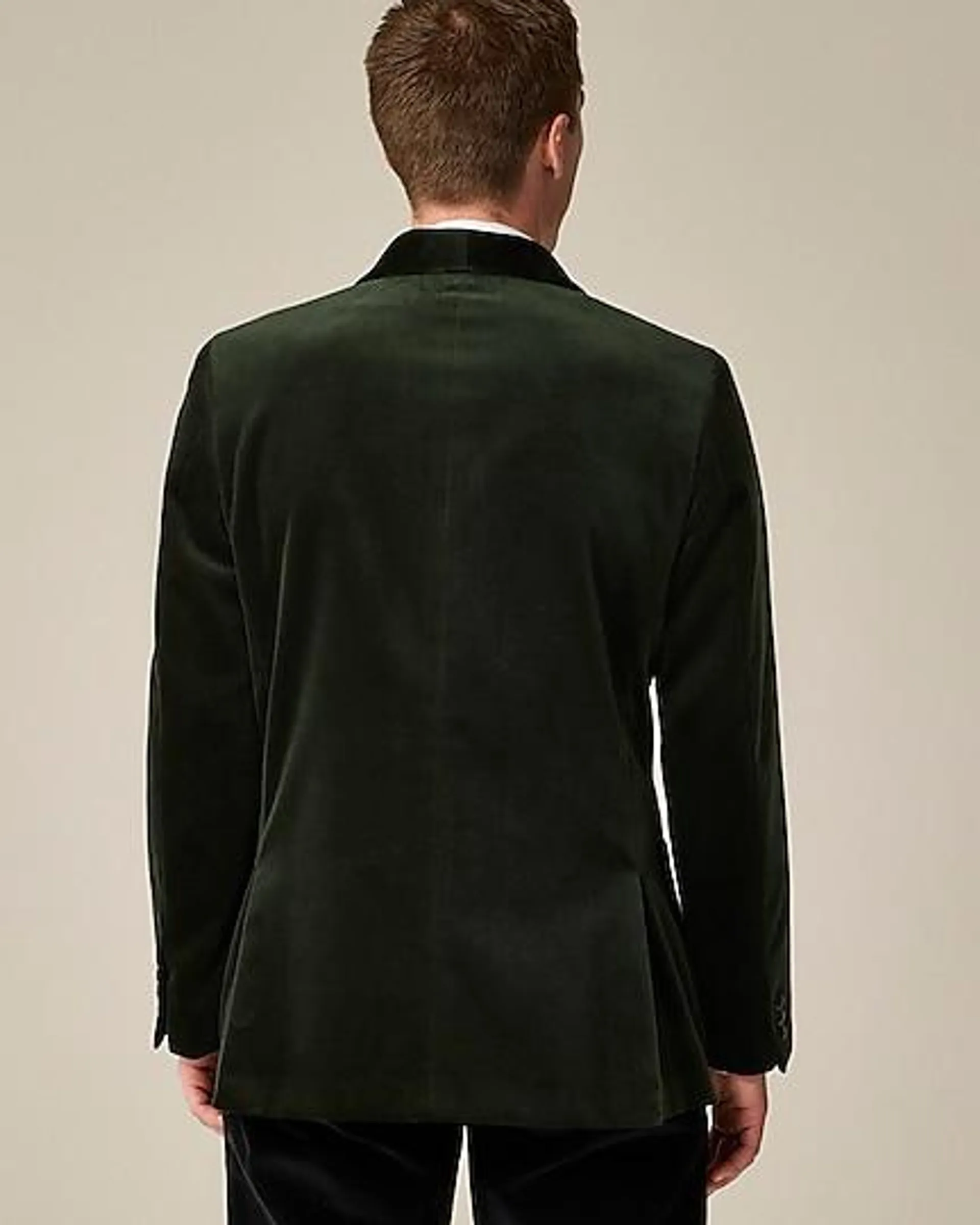 Crosby Classic-fit double-breasted shawl-collar blazer in velvet