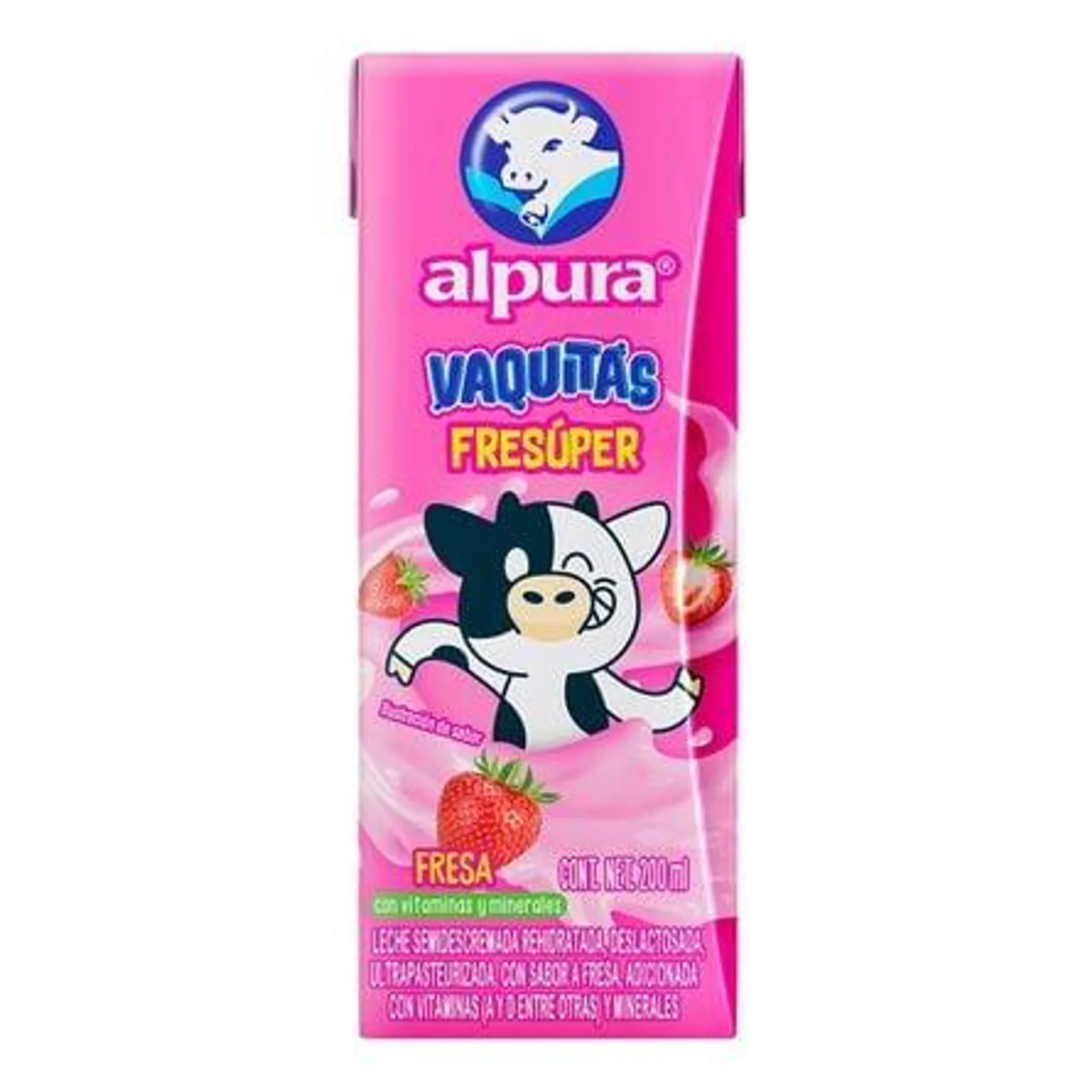 Leche saborizada Alpura Vaquitas sabor fresa 200 ml