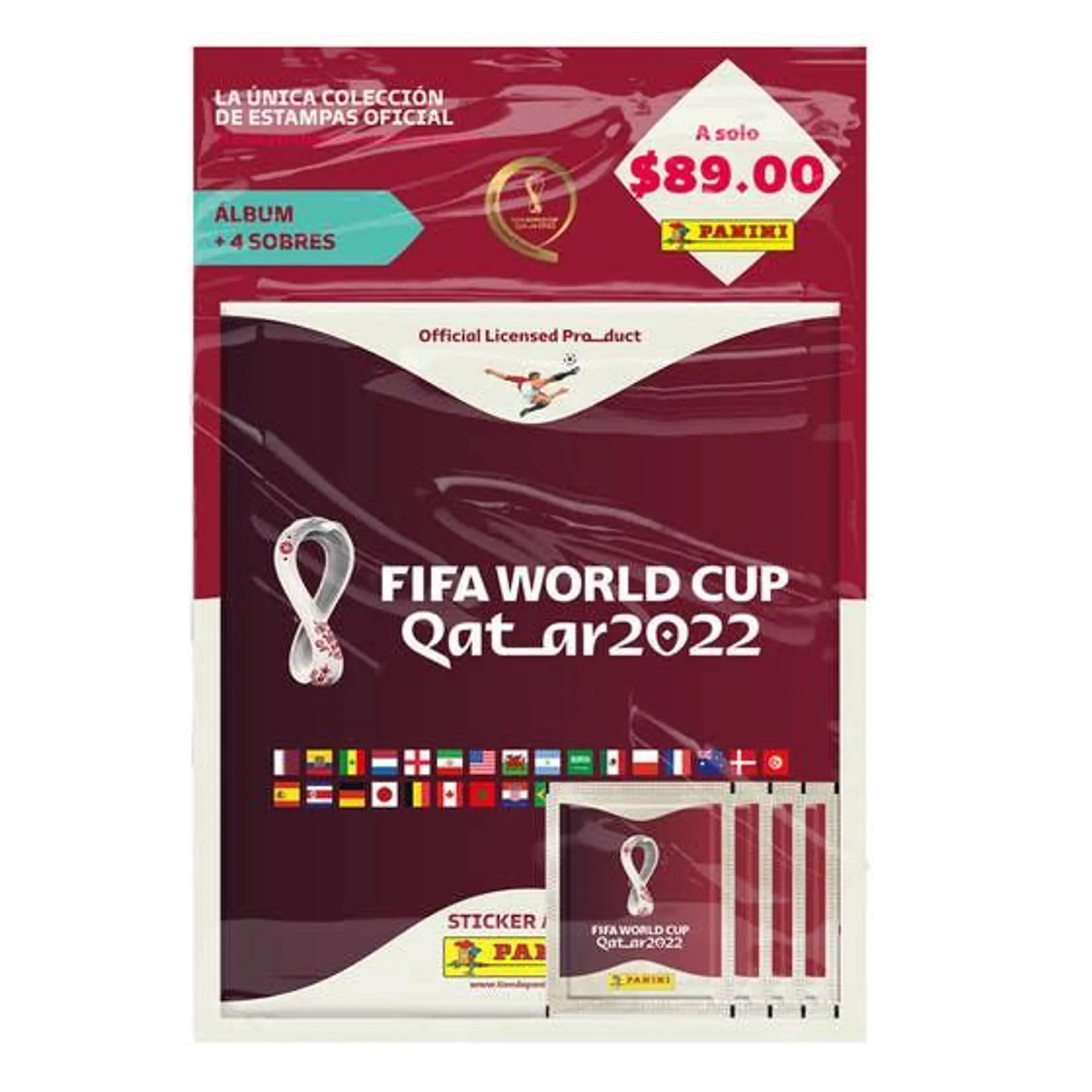 Panini Álbum Mundial Qatar 2022 Pasta Suave + 4 Sobres 004286BLIMX3